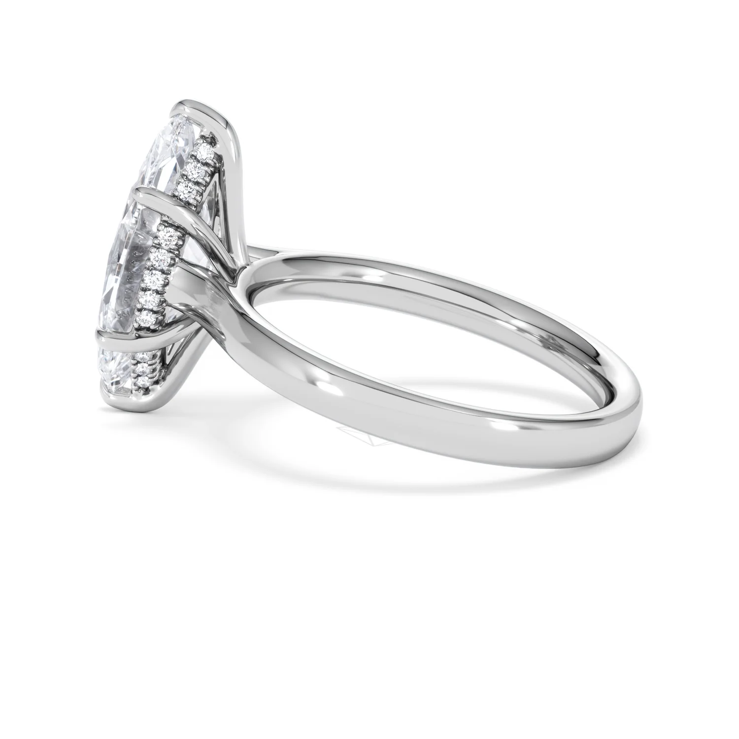 Amora Marquise 3.11ct Hidden Halo Lab Diamond Engagement Ring G/VS Set in 18K White Gold - Image 64