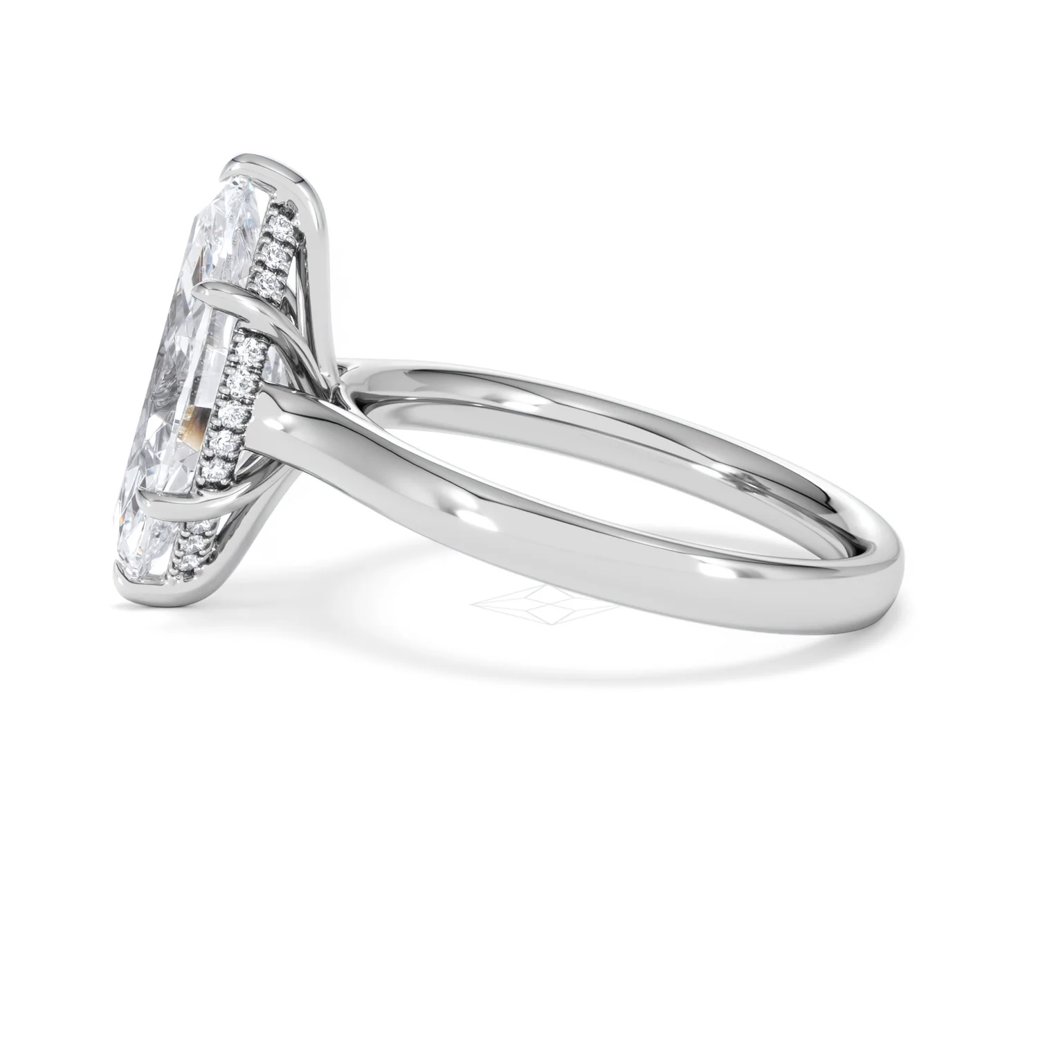 Amora Marquise 3.11ct Hidden Halo Lab Diamond Engagement Ring G/VS Set in 18K White Gold - Image 68
