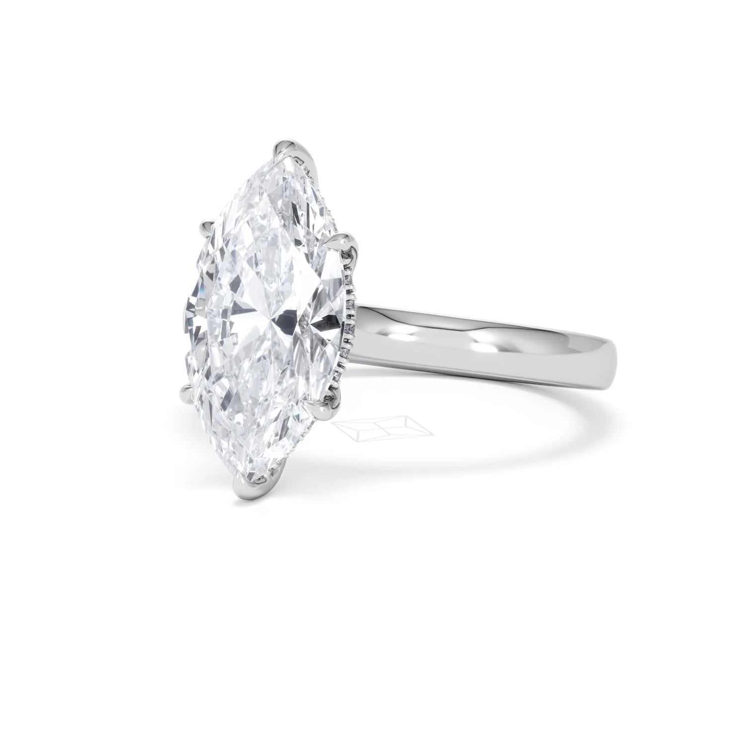 Amora Marquise 3.11ct Hidden Halo Lab Diamond Engagement Ring G/VS Set in 18K White Gold - Image 82