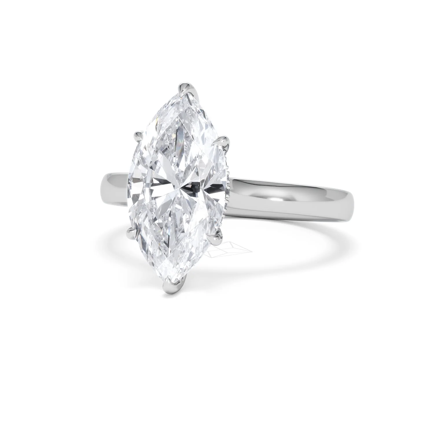 Amora Marquise 3.11ct Hidden Halo Lab Diamond Engagement Ring G/VS Set in 18K White Gold - Image 84