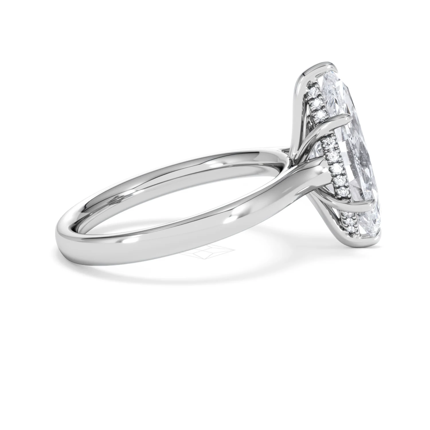 Amora Marquise 3.11ct Hidden Halo Lab Diamond Engagement Ring G/VS Set in Platinum - Image 29