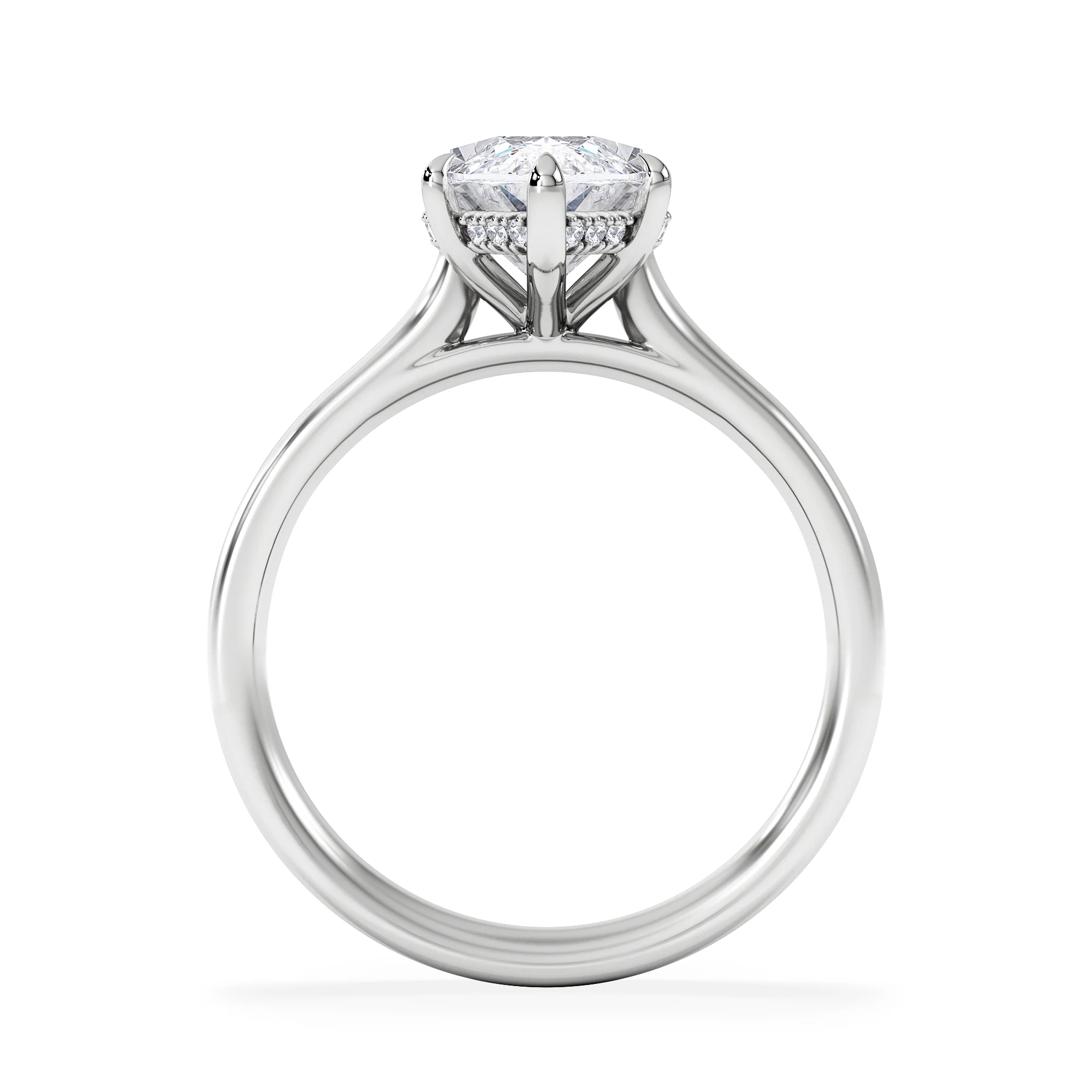 Amora Marquise 3.11ct Hidden Halo Lab Diamond Engagement Ring G/VS Set in Platinum - Image 3