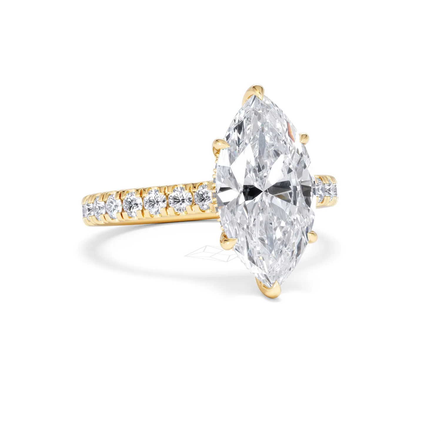 Amora Marquise 3.36ct Hidden Halo Lab Diamond Engagement Ring With Hidden Halo Set in 18K Gold - Image 12