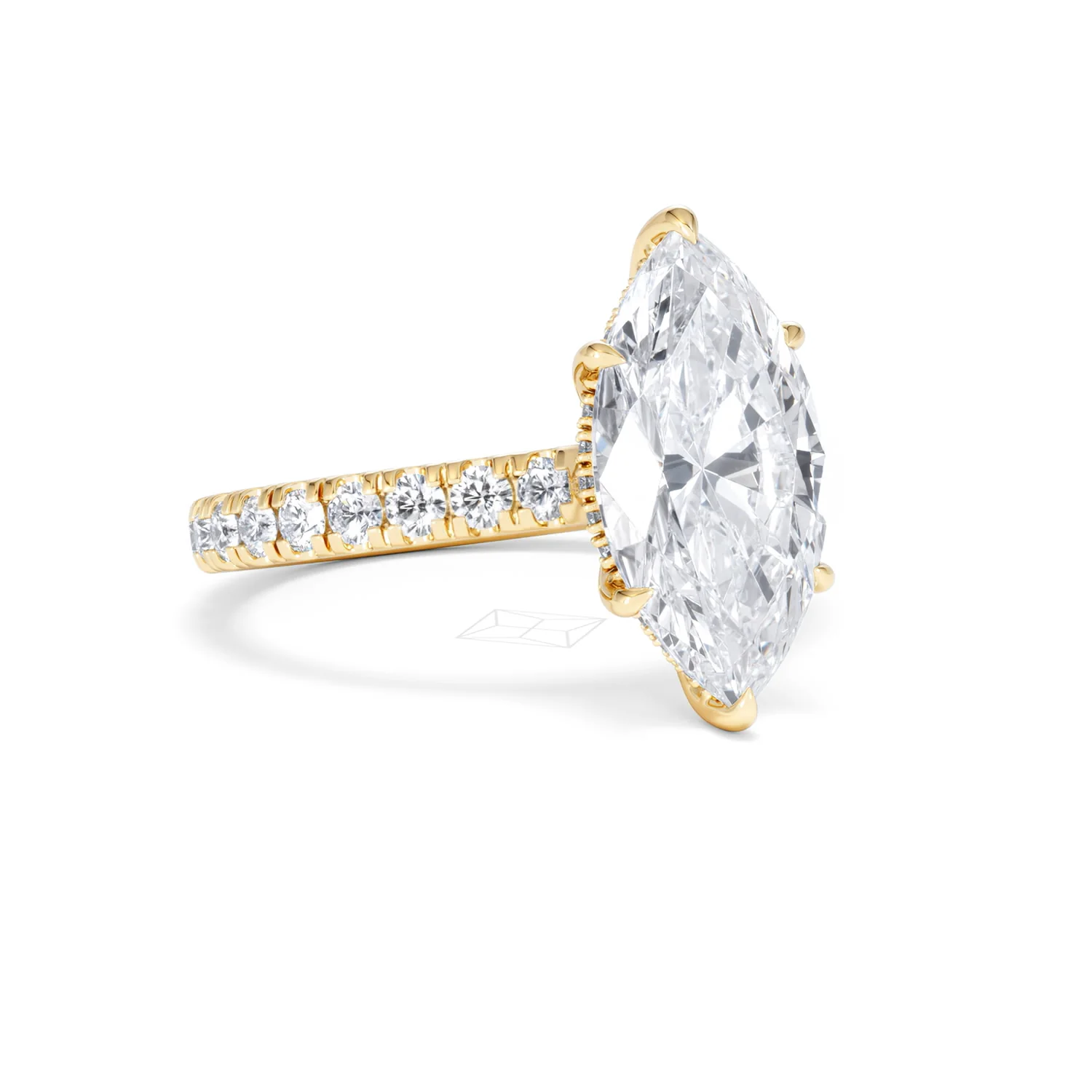 Amora Marquise 3.36ct Hidden Halo Lab Diamond Engagement Ring With Hidden Halo Set in 18K Gold - Image 14
