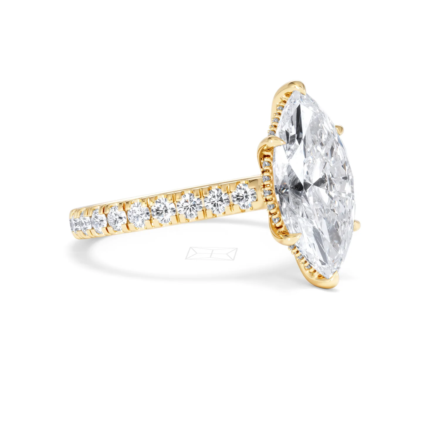 Amora Marquise 3.36ct Hidden Halo Lab Diamond Engagement Ring With Hidden Halo Set in 18K Gold - Image 17