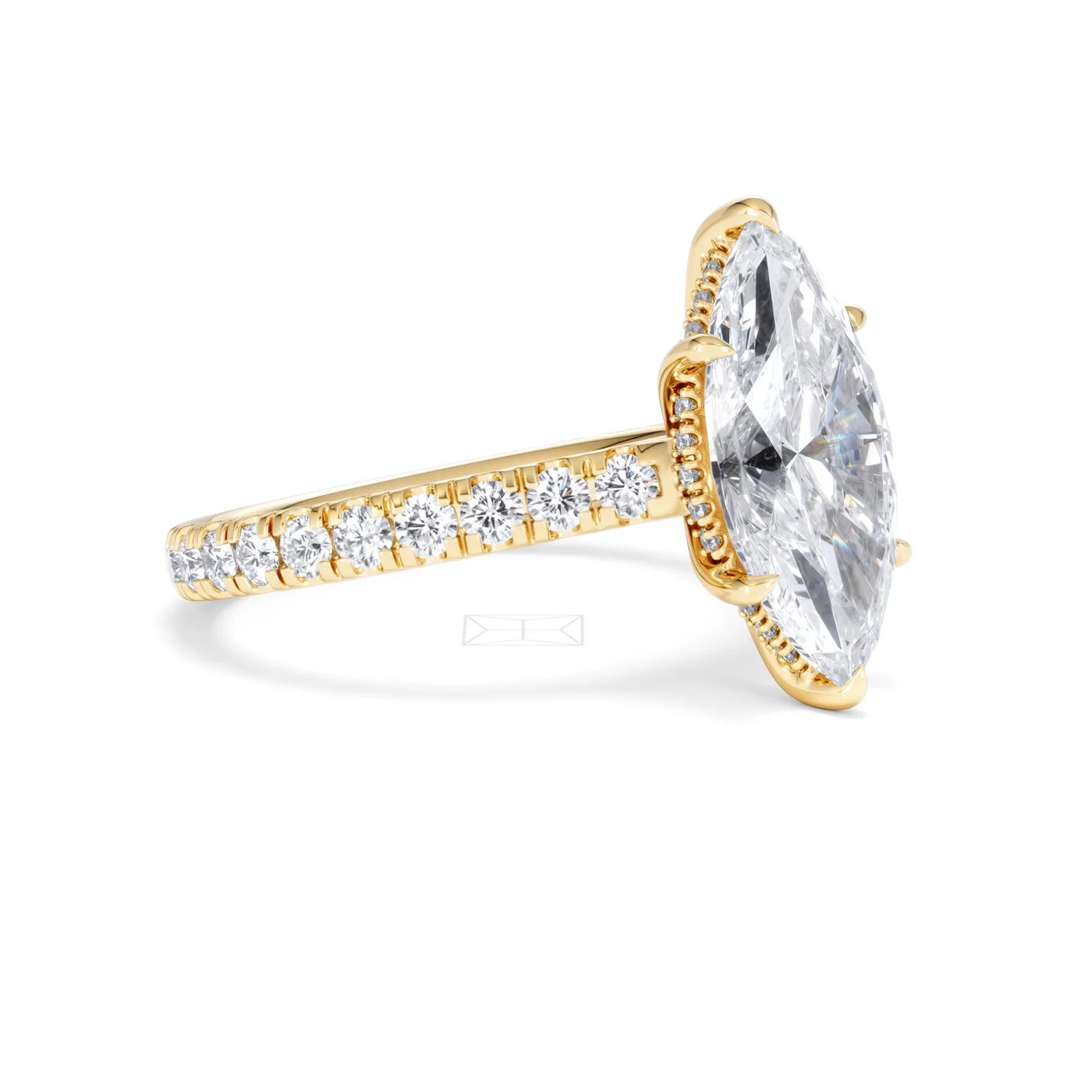 Amora Marquise 3.36ct Hidden Halo Lab Diamond Engagement Ring With Hidden Halo Set in 18K Gold - Image 18