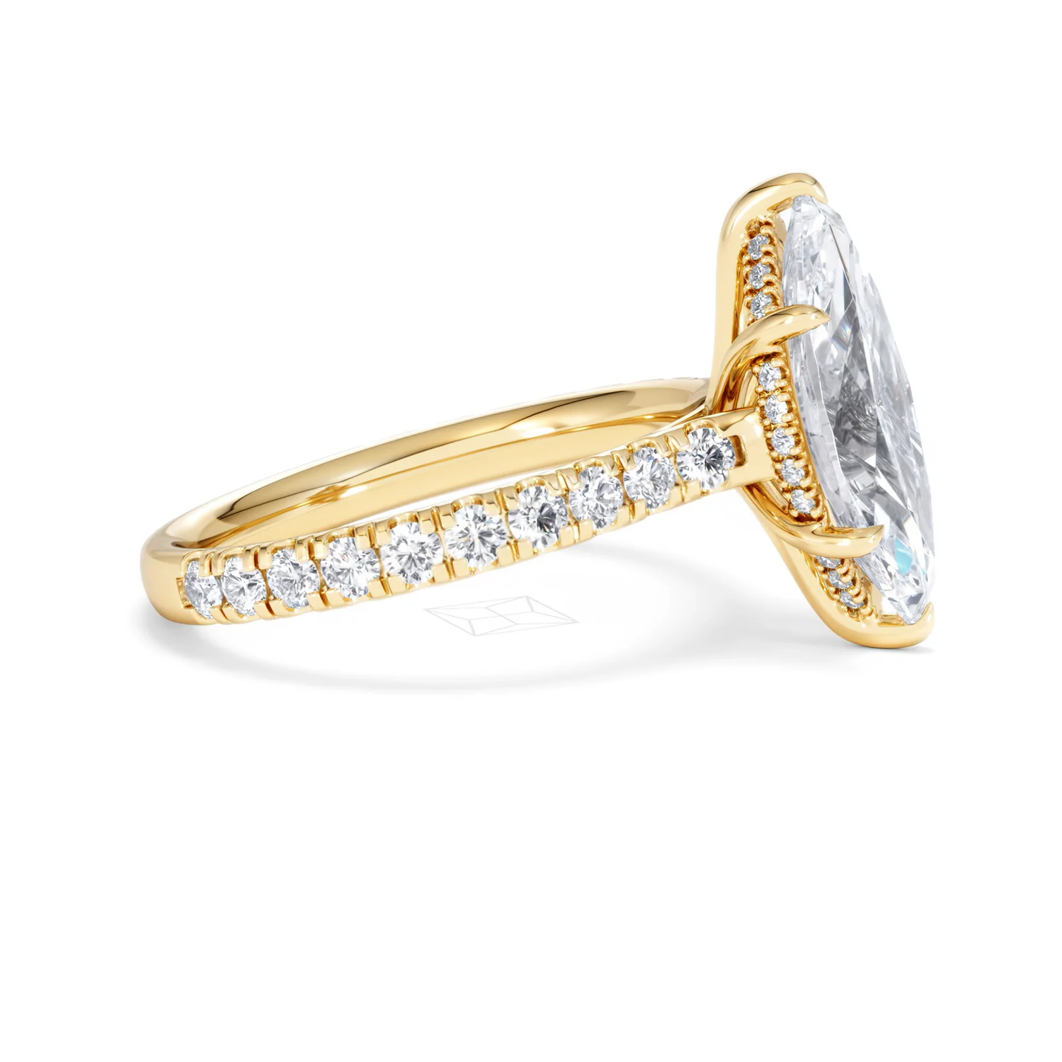 Amora Marquise 3.36ct Hidden Halo Lab Diamond Engagement Ring With Hidden Halo Set in 18K Gold - Image 24