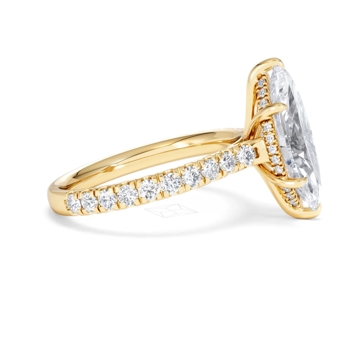 Amora Marquise 3.36ct Hidden Halo Lab Diamond Engagement Ring With Hidden Halo Set in 18K Gold - Image 25