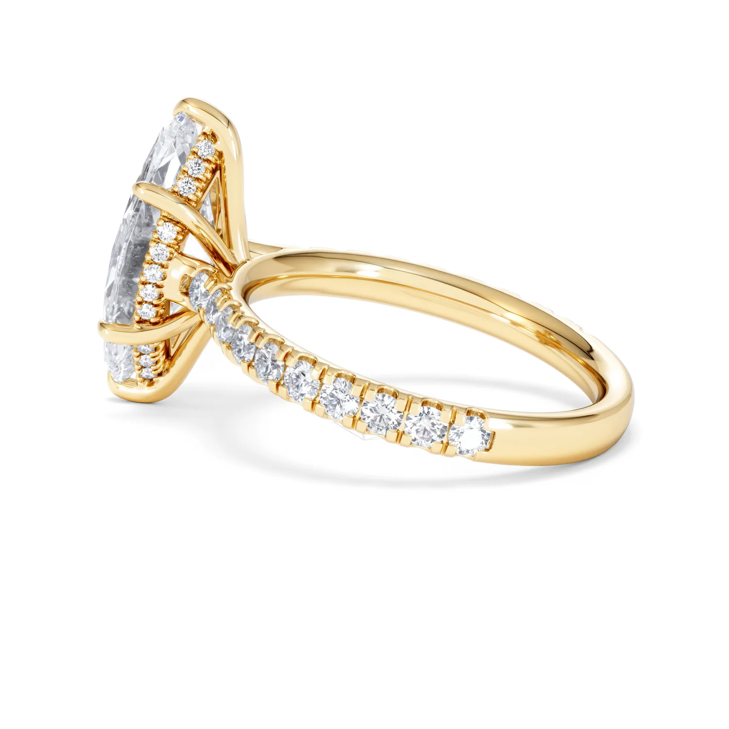 Amora Marquise 3.36ct Hidden Halo Lab Diamond Engagement Ring With Hidden Halo Set in 18K Gold - Image 63
