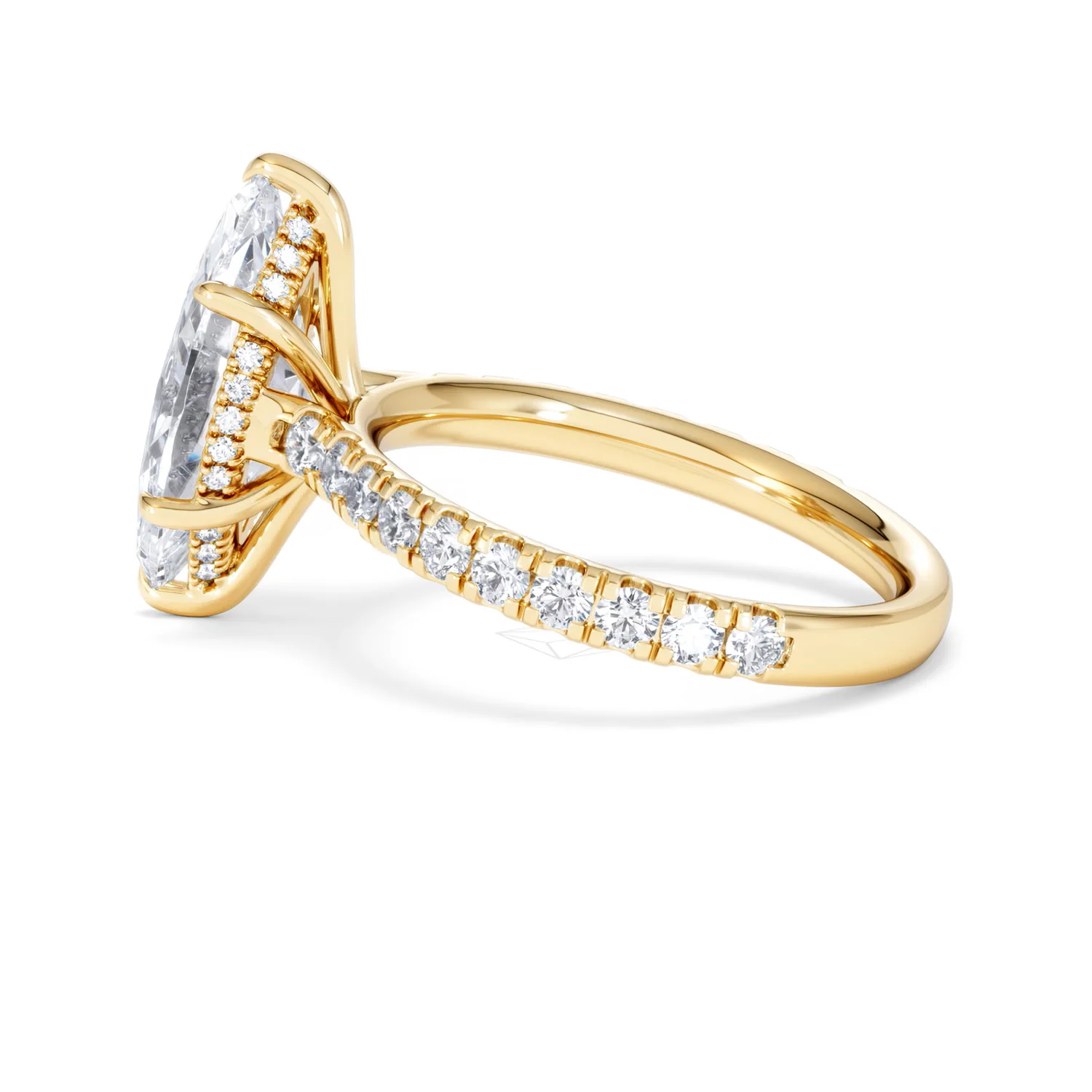 Amora Marquise 3.36ct Hidden Halo Lab Diamond Engagement Ring With Hidden Halo Set in 18K Gold - Image 65