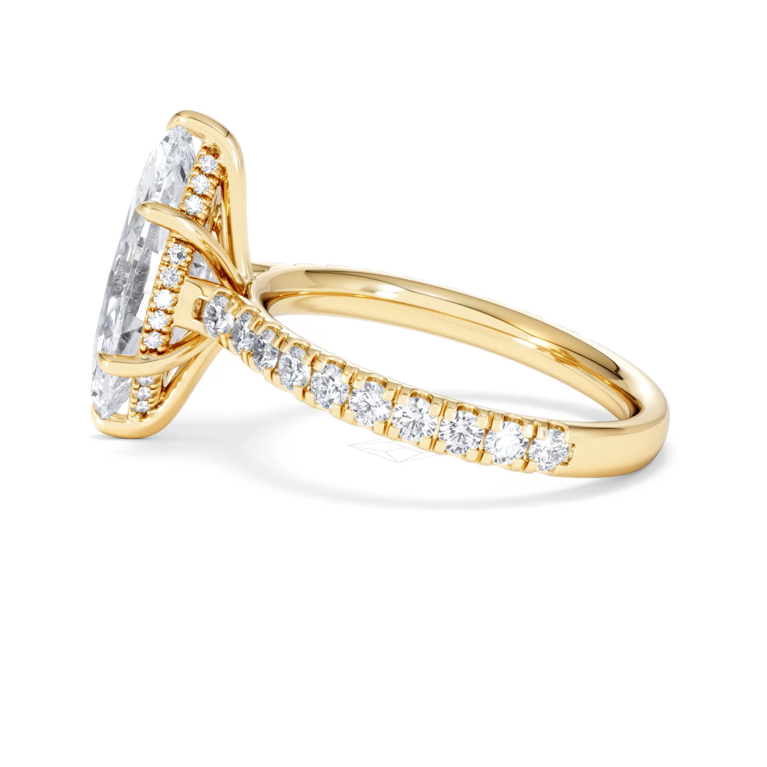 Amora Marquise 3.36ct Hidden Halo Lab Diamond Engagement Ring With Hidden Halo Set in 18K Gold - Image 66