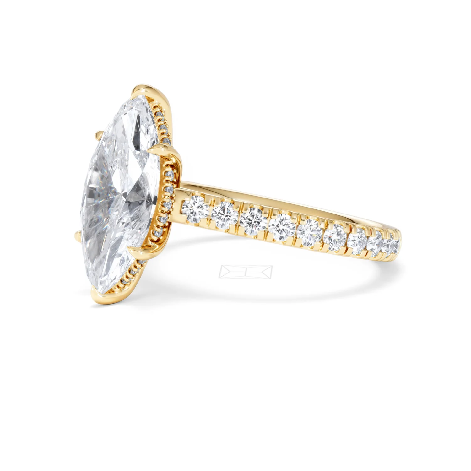 Amora Marquise 3.36ct Hidden Halo Lab Diamond Engagement Ring With Hidden Halo Set in 18K Gold - Image 77
