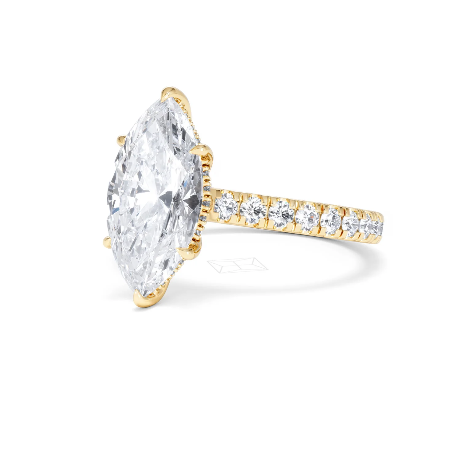 Amora Marquise 3.36ct Hidden Halo Lab Diamond Engagement Ring With Hidden Halo Set in 18K Gold - Image 81