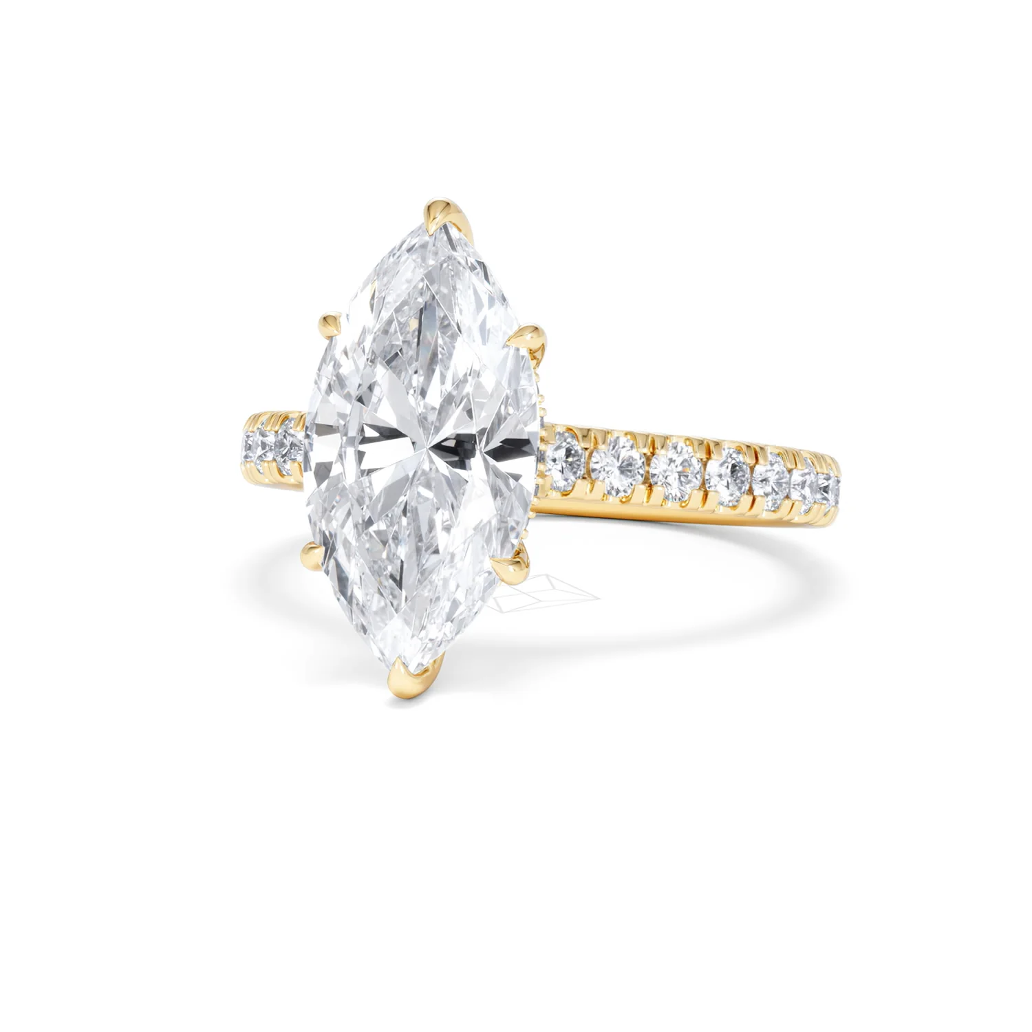 Amora Marquise 3.36ct Hidden Halo Lab Diamond Engagement Ring With Hidden Halo Set in 18K Gold - Image 84