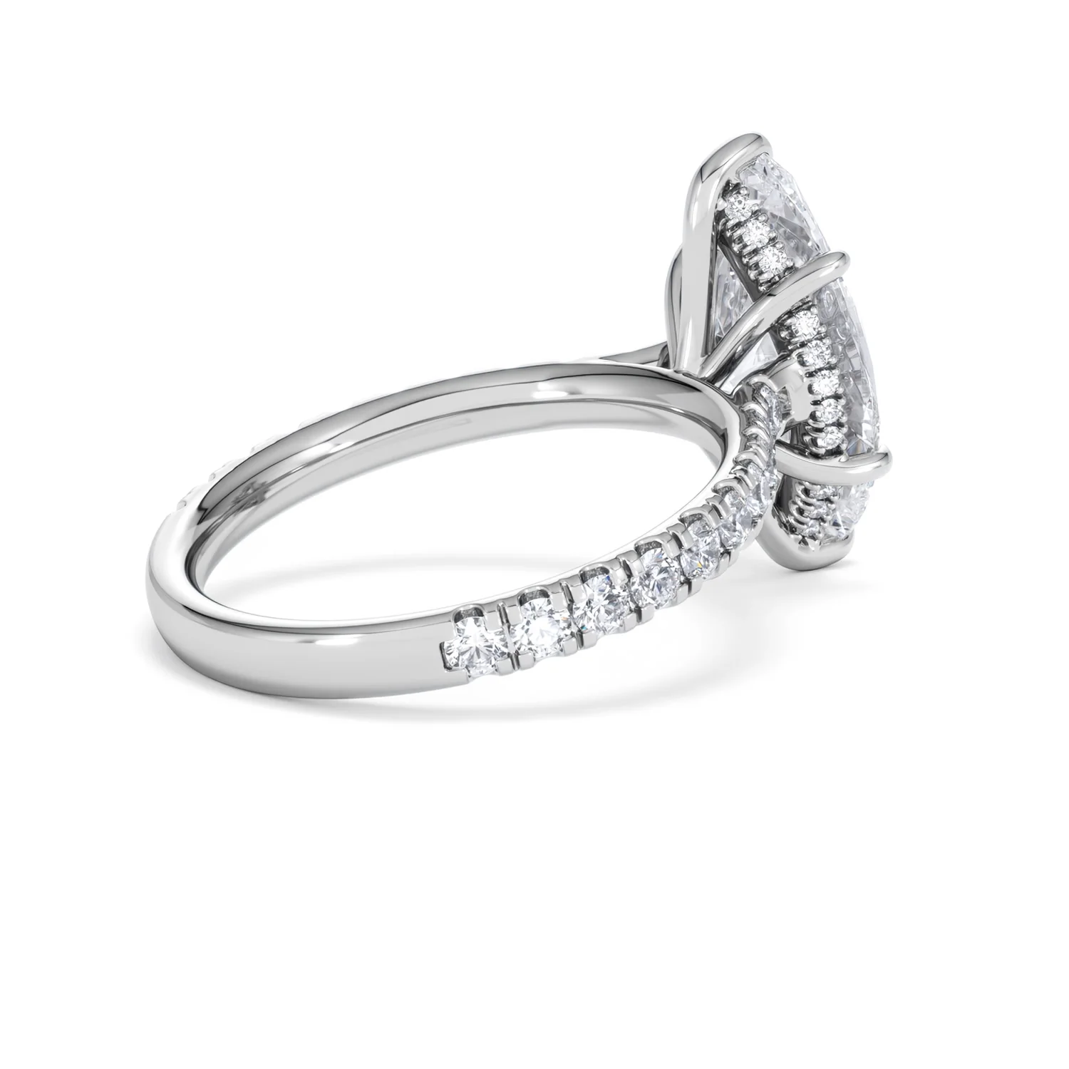 Amora Marquise 3.36ct Hidden Halo Lab Diamond Engagement Ring With Side Stones Set in 18K White Gold - Image 36
