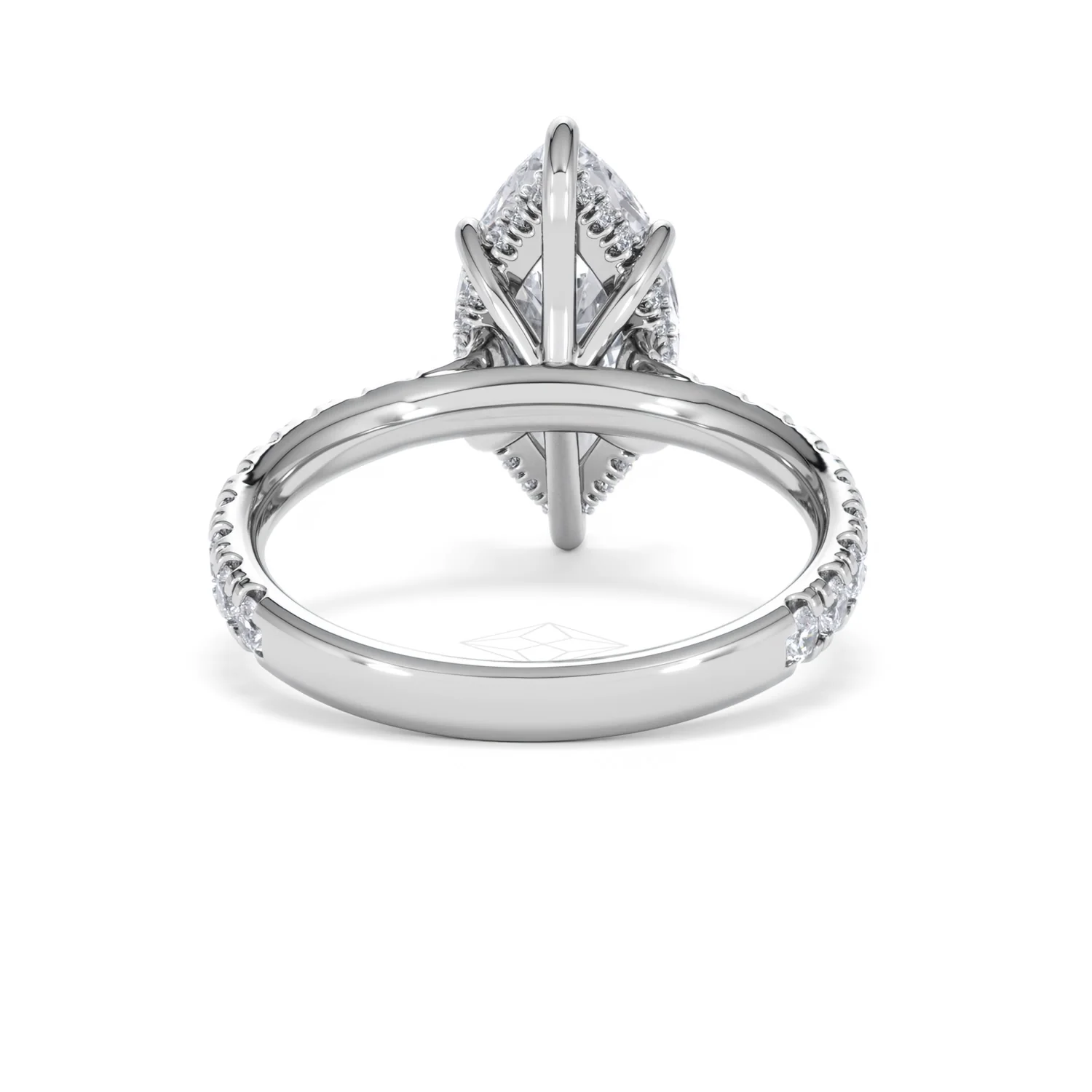Amora Marquise 3.36ct Hidden Halo Lab Diamond Engagement Ring With Side Stones Set in 18K White Gold - Image 47