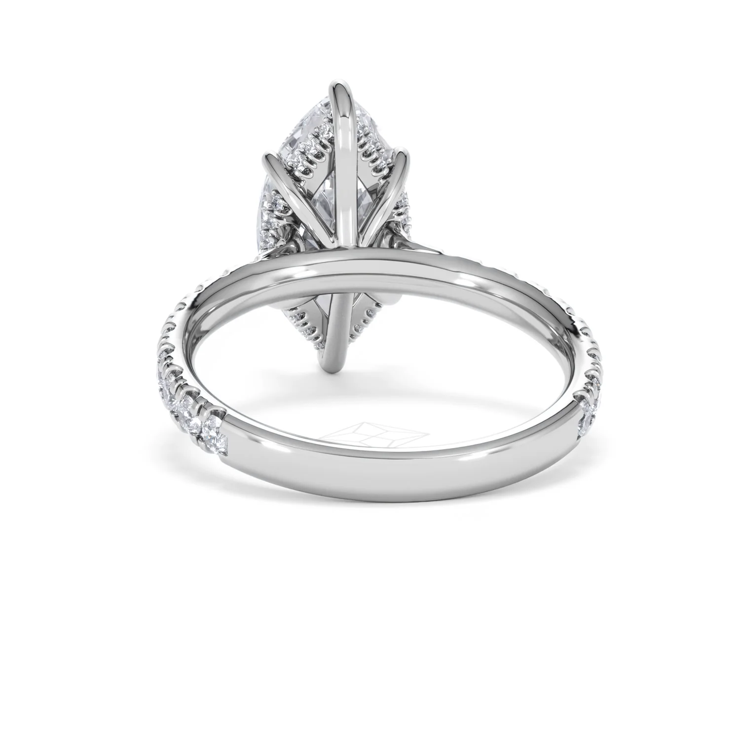 Amora Marquise 3.36ct Hidden Halo Lab Diamond Engagement Ring With Side Stones Set in 18K White Gold - Image 50