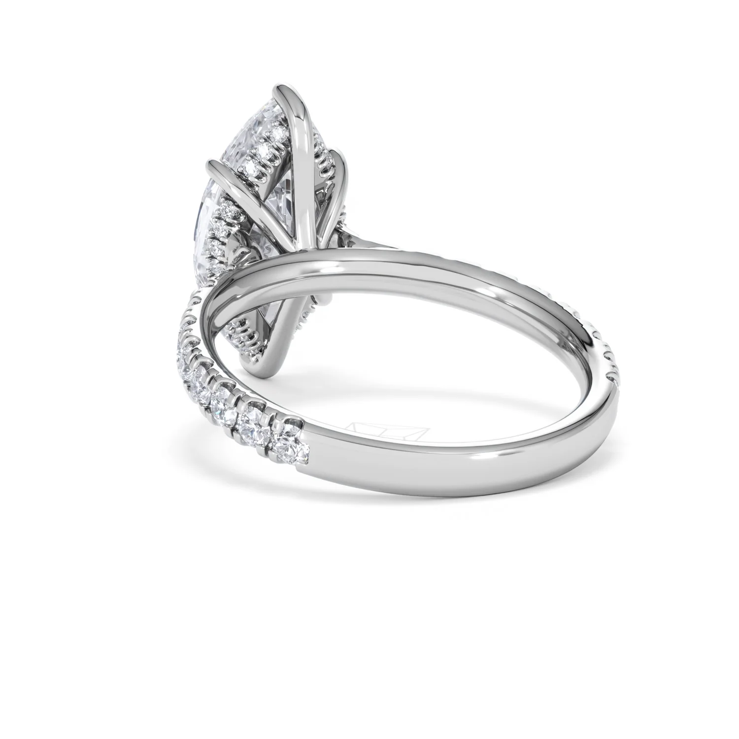 Amora Marquise 3.36ct Hidden Halo Lab Diamond Engagement Ring With Side Stones Set in 18K White Gold - Image 54