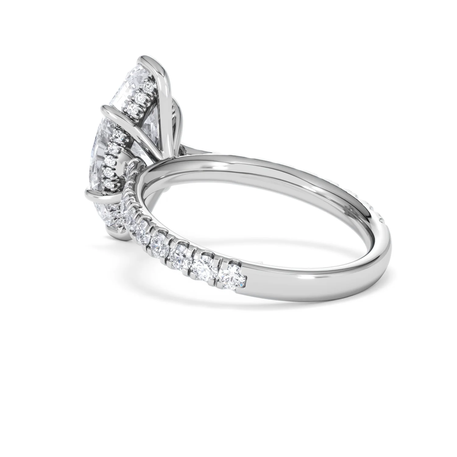 Amora Marquise 3.36ct Hidden Halo Lab Diamond Engagement Ring With Side Stones Set in 18K White Gold - Image 58