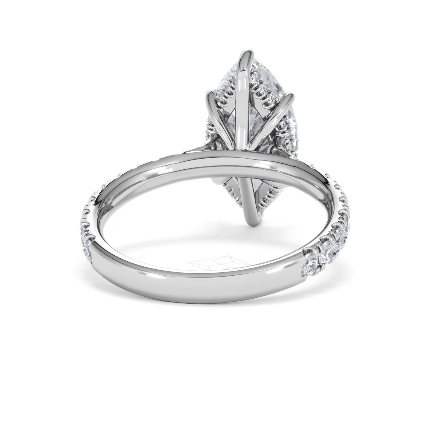 Amora Marquise 3.36ct Hidden Halo Lab Diamond Engagement Ring With Side Stones Set in Platinum - Image 45