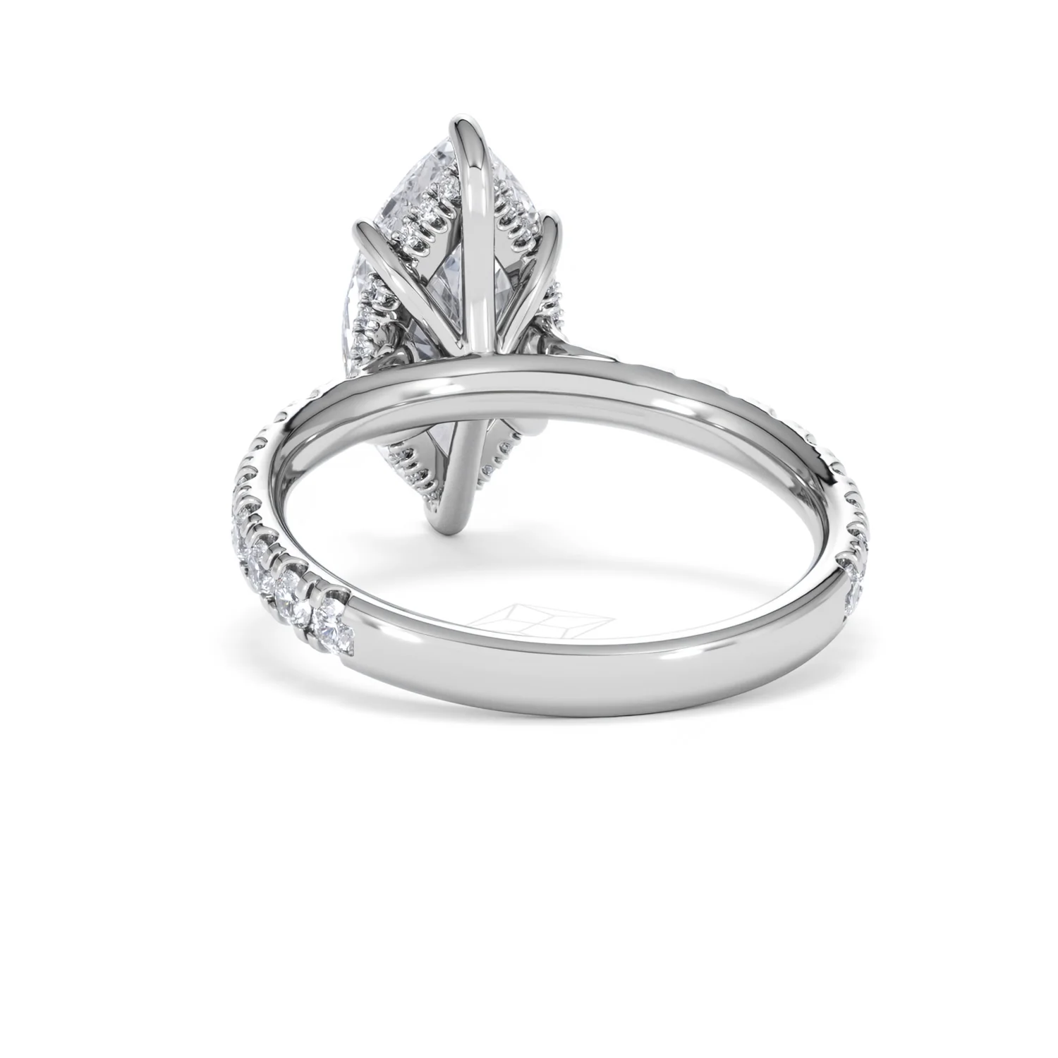 Amora Marquise 3.36ct Hidden Halo Lab Diamond Engagement Ring With Side Stones Set in Platinum - Image 51