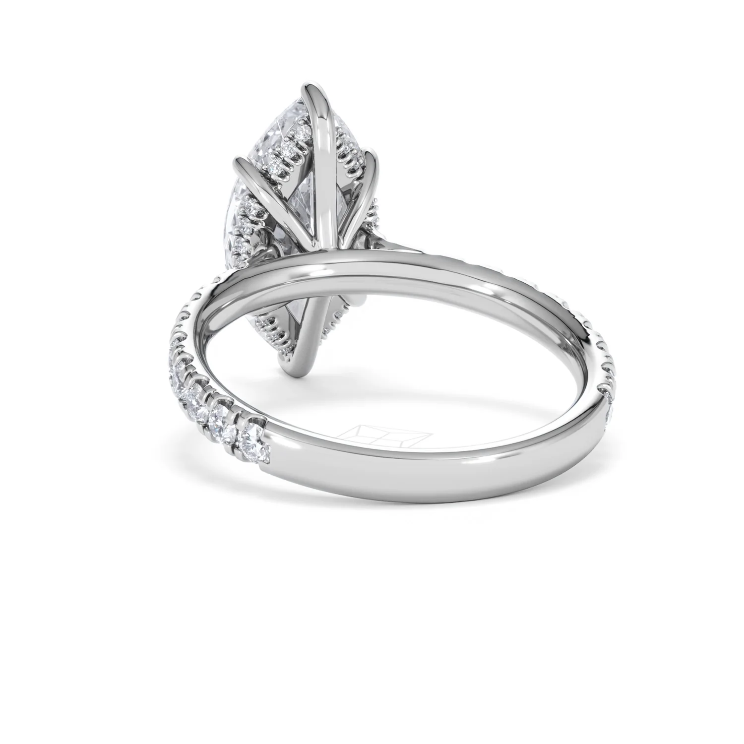 Amora Marquise 3.36ct Hidden Halo Lab Diamond Engagement Ring With Side Stones Set in Platinum - Image 52