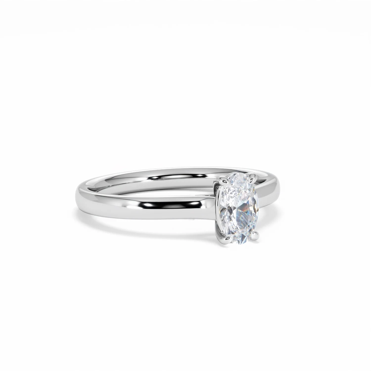 Amora Oval 0.50ct Lab Diamond Engagement Ring F/VS1 Set in 18K White Gold - Image 16