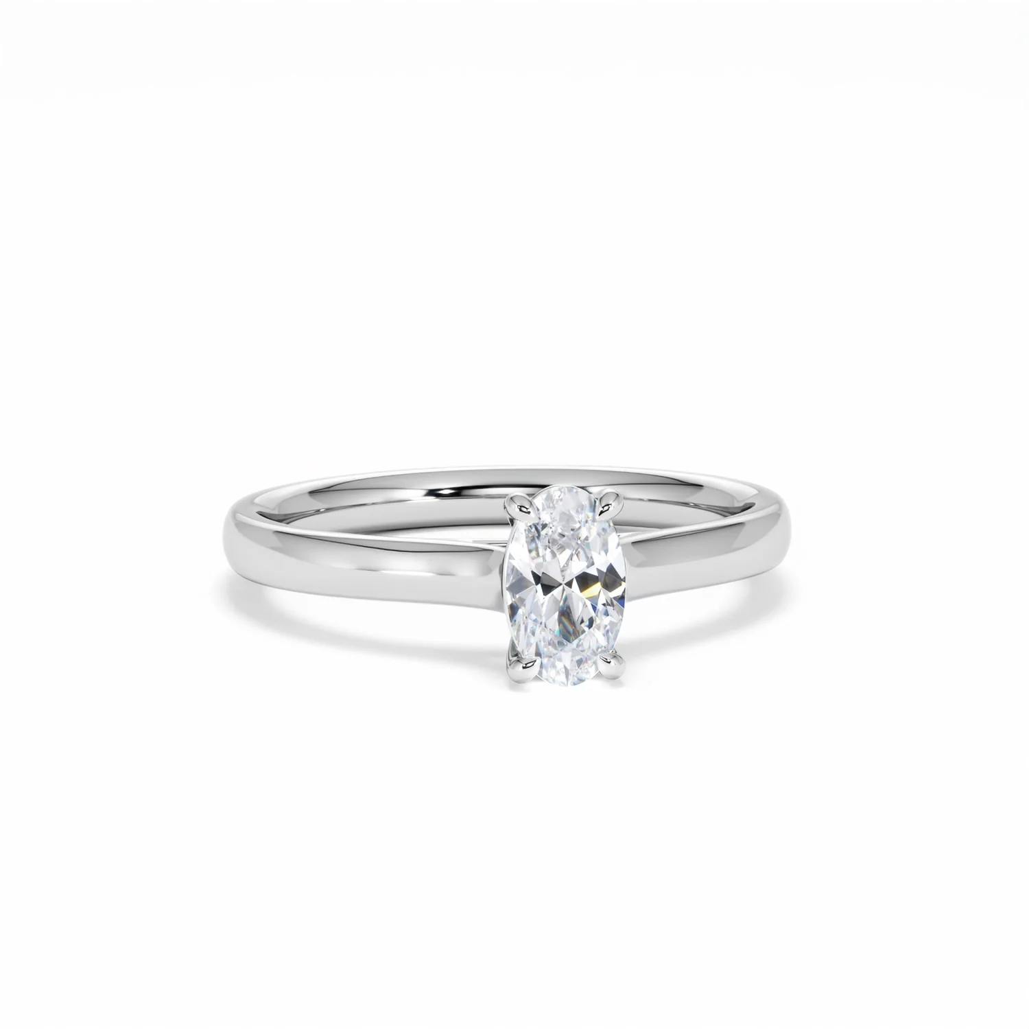 Amora Oval 0.50ct Lab Diamond Engagement Ring F/VS1 Set in Platinum - Image 12