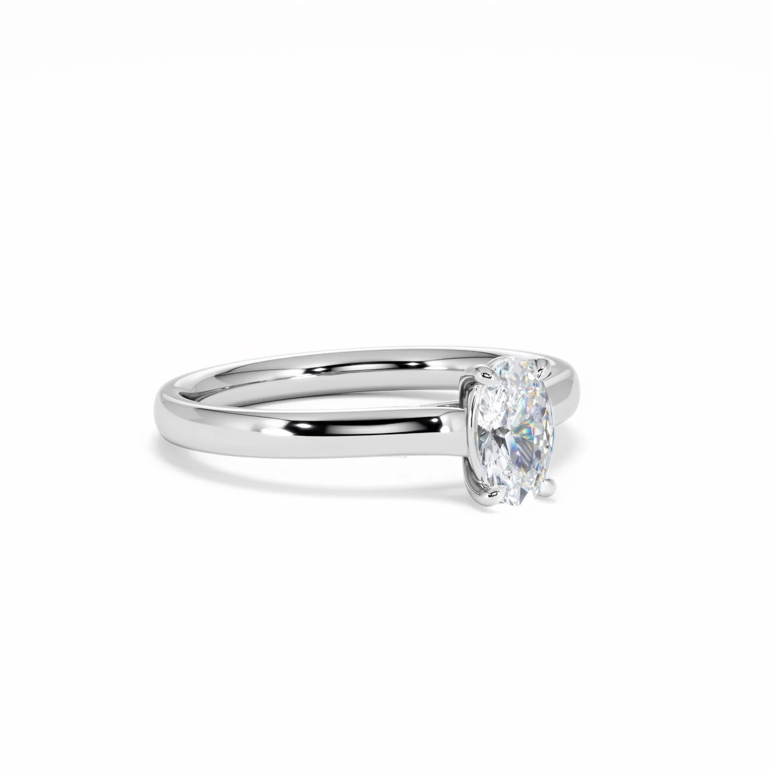 Amora Oval 0.50ct Lab Diamond Engagement Ring F/VS1 Set in Platinum - Image 17