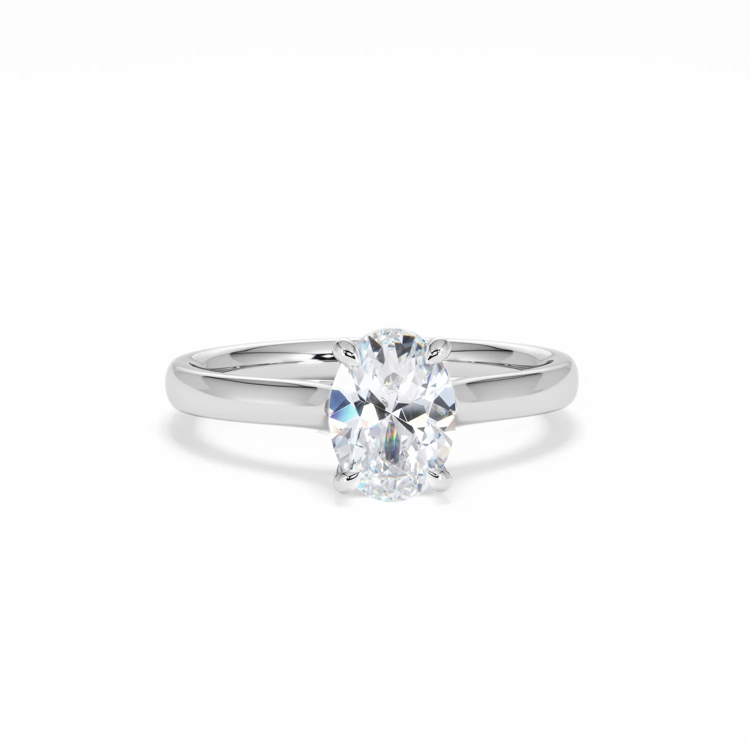 Amora Oval 1.00ct Diamond Engagement Ring G/VS1 Set in 18K White Gold - Image 11