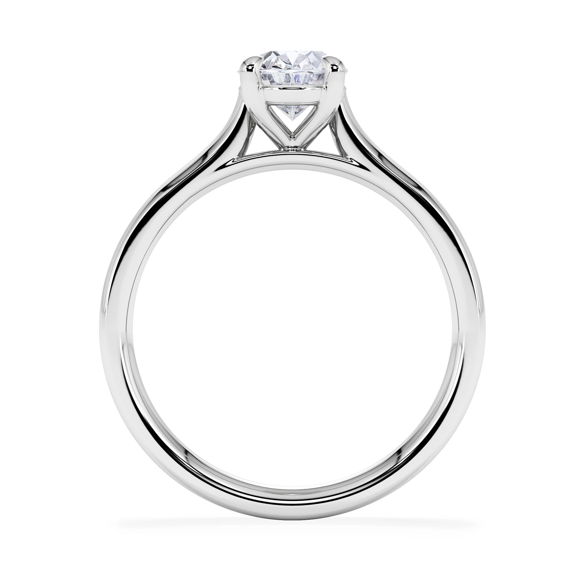 Amora Oval 1.00ct Diamond Engagement Ring G/VS1 Set in 18K White Gold - Image 3