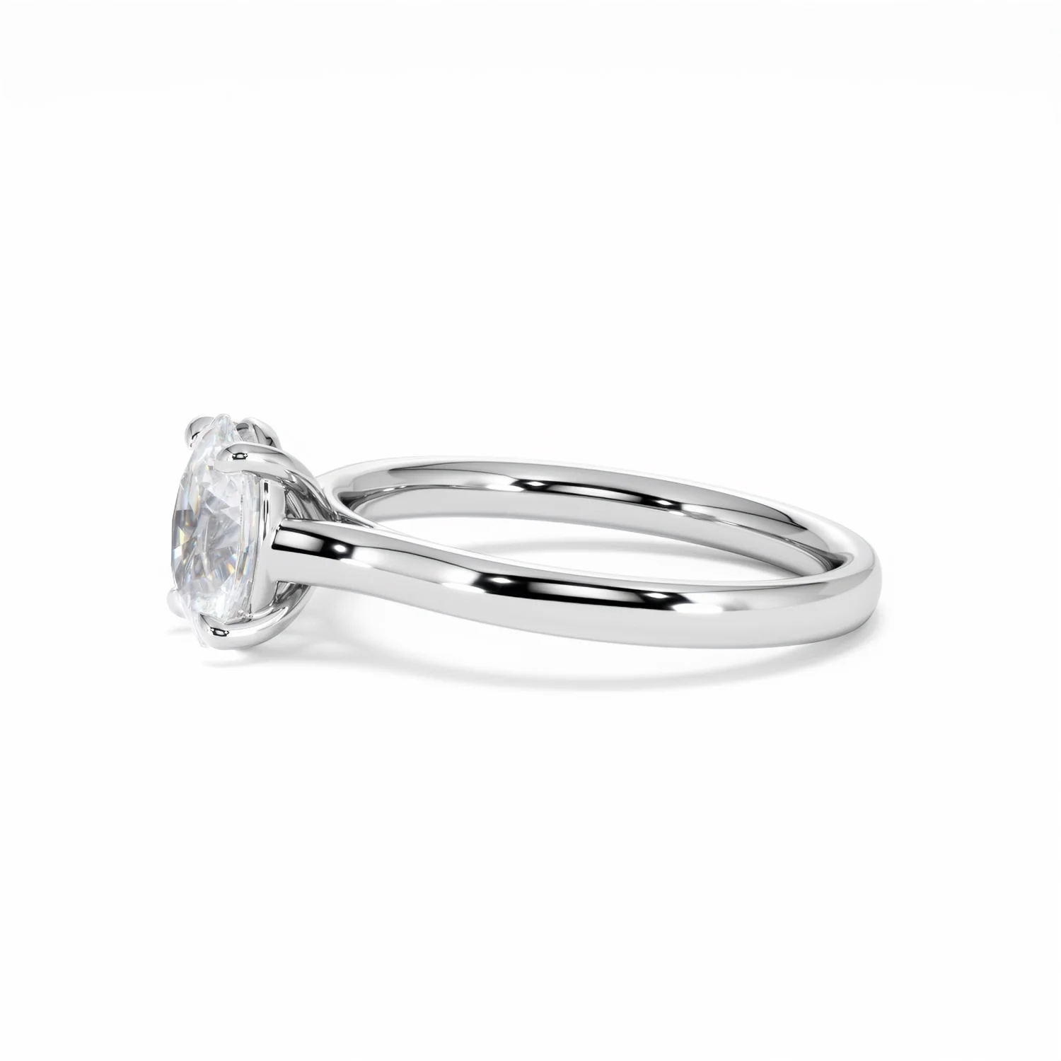 Amora Oval 1.00ct Diamond Engagement Ring G/VS1 Set in 18K White Gold - Image 74