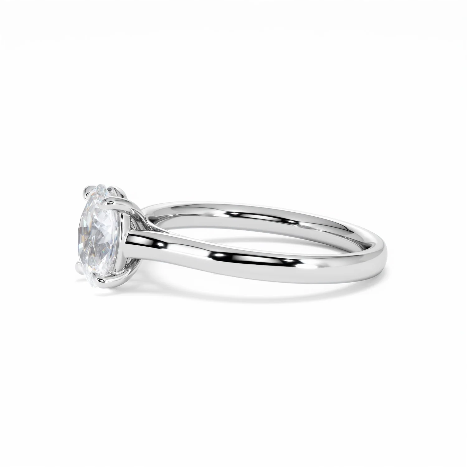 Amora Oval 1.00ct Diamond Engagement Ring G/VS1 Set in 18K White Gold - Image 75