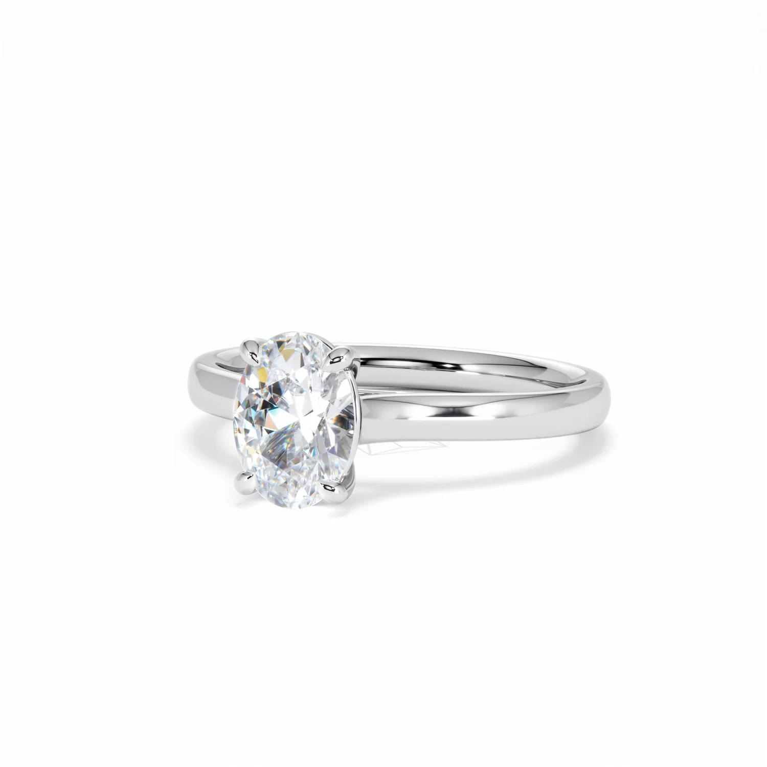 Amora Oval 1.00ct Diamond Engagement Ring G/VS1 Set in 18K White Gold - Image 85