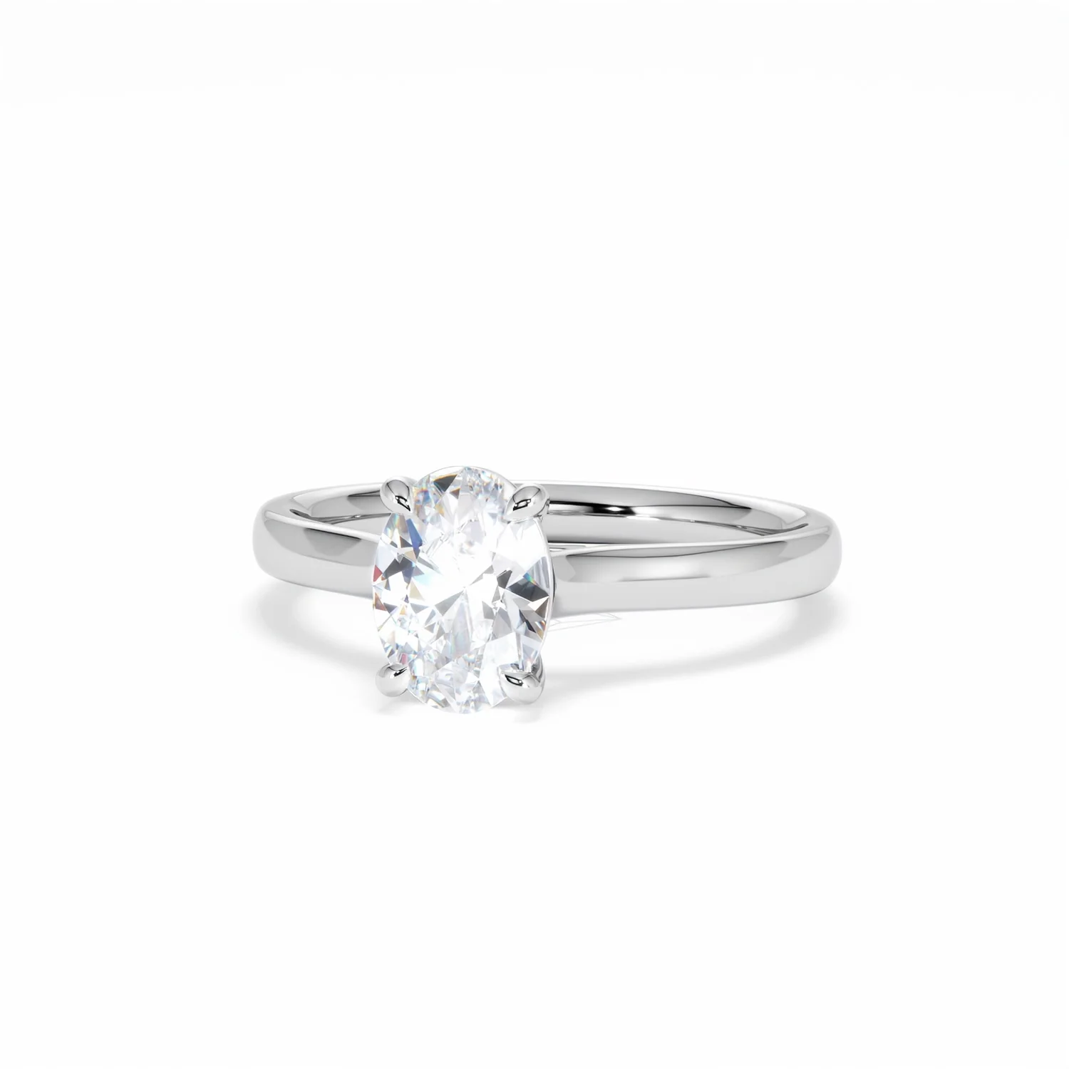 Amora Oval 1.00ct Diamond Engagement Ring G/VS1 Set in 18K White Gold - Image 87