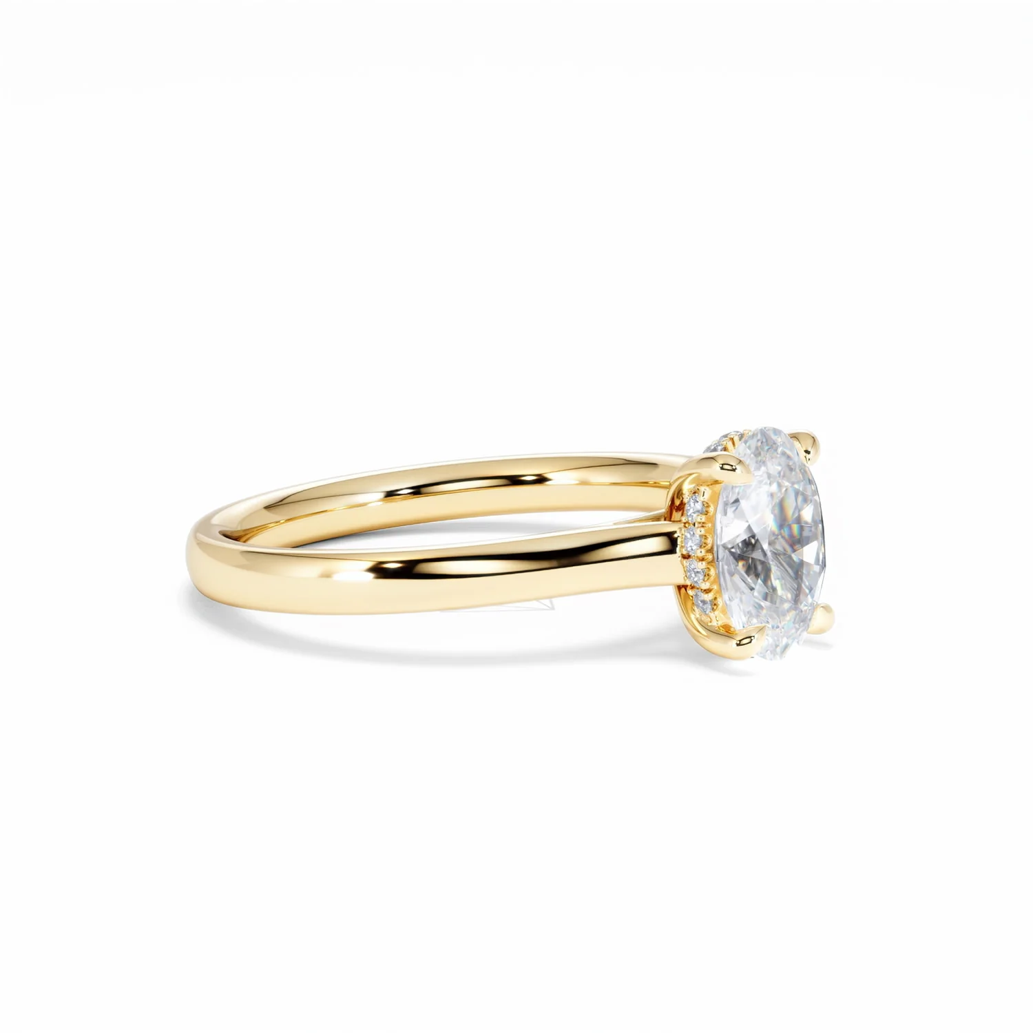 Amora Oval 1.00ct Hidden Halo Diamond Engagement Ring G/VS1 Set in 18K Gold - Image 21