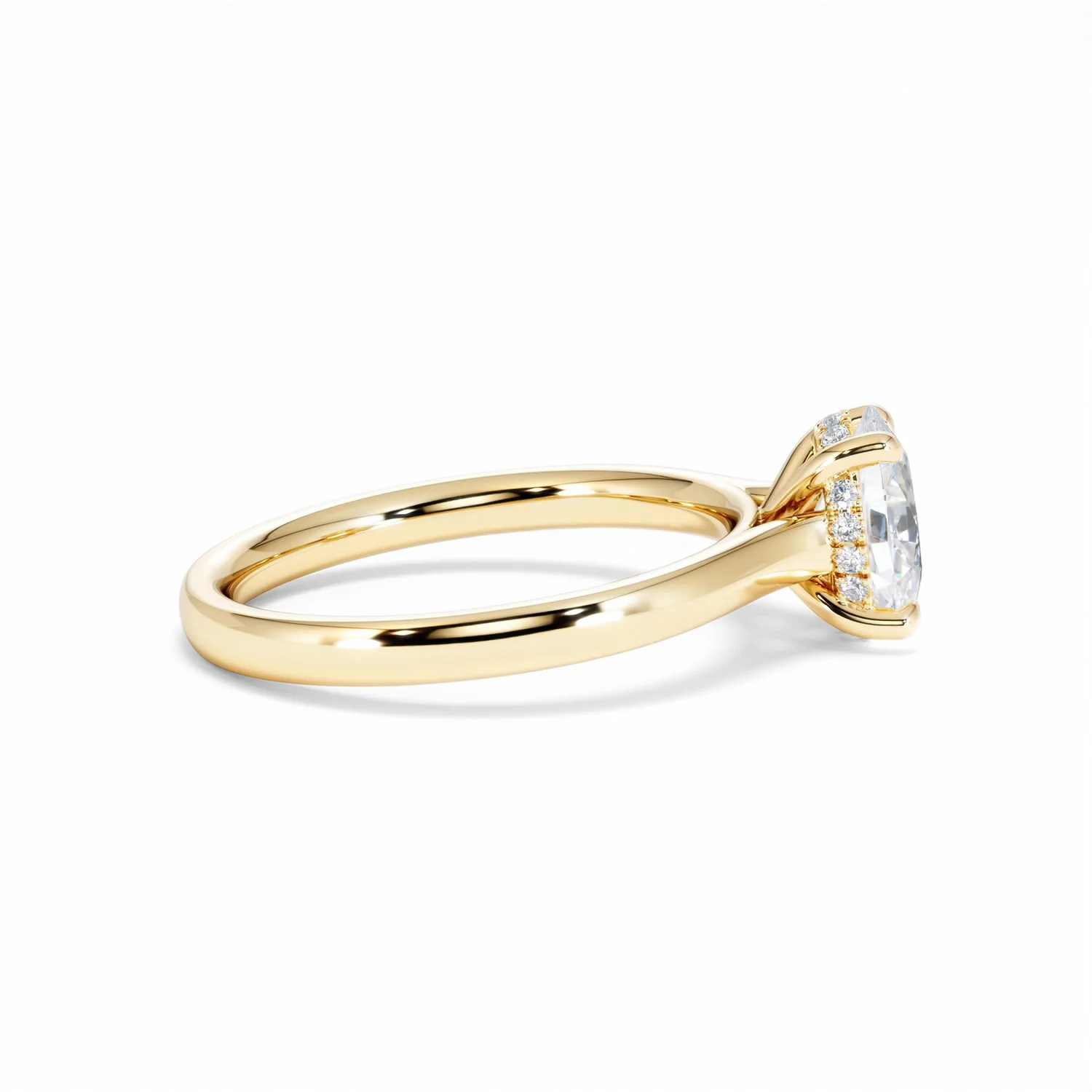 Amora Oval 1.00ct Hidden Halo Diamond Engagement Ring G/VS1 Set in 18K Gold - Image 30