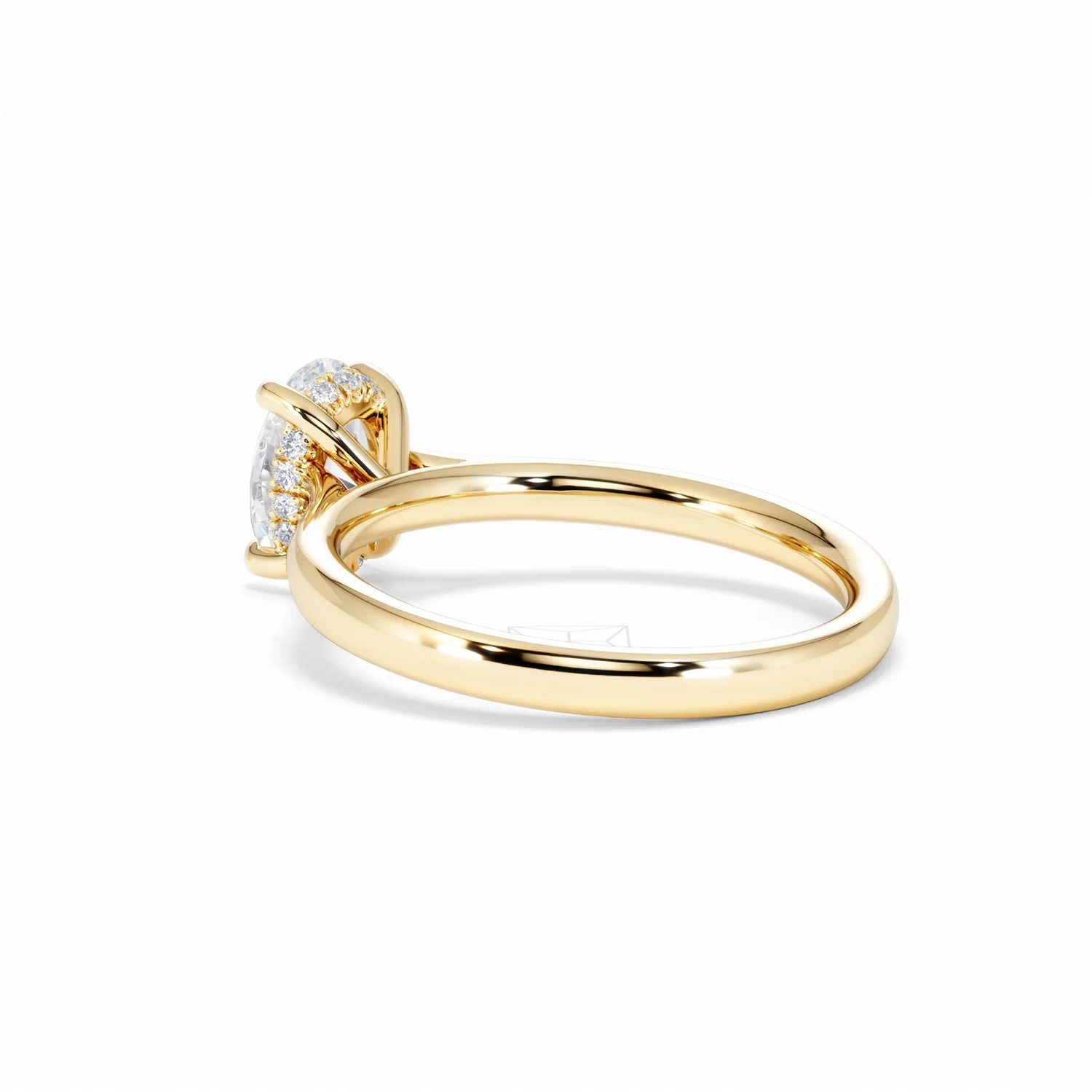 Amora Oval 1.00ct Hidden Halo Diamond Engagement Ring G/VS1 Set in 18K Gold - Image 60