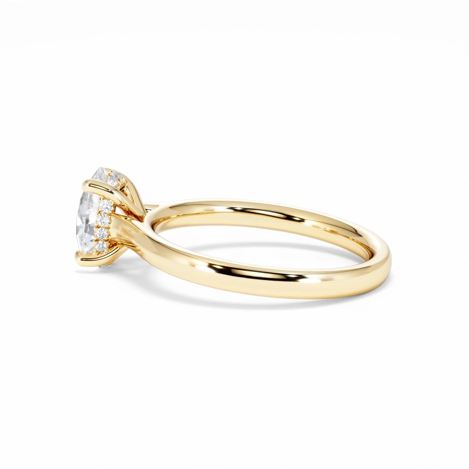 Amora Oval 1.00ct Hidden Halo Diamond Engagement Ring G/VS1 Set in 18K Gold - Image 67
