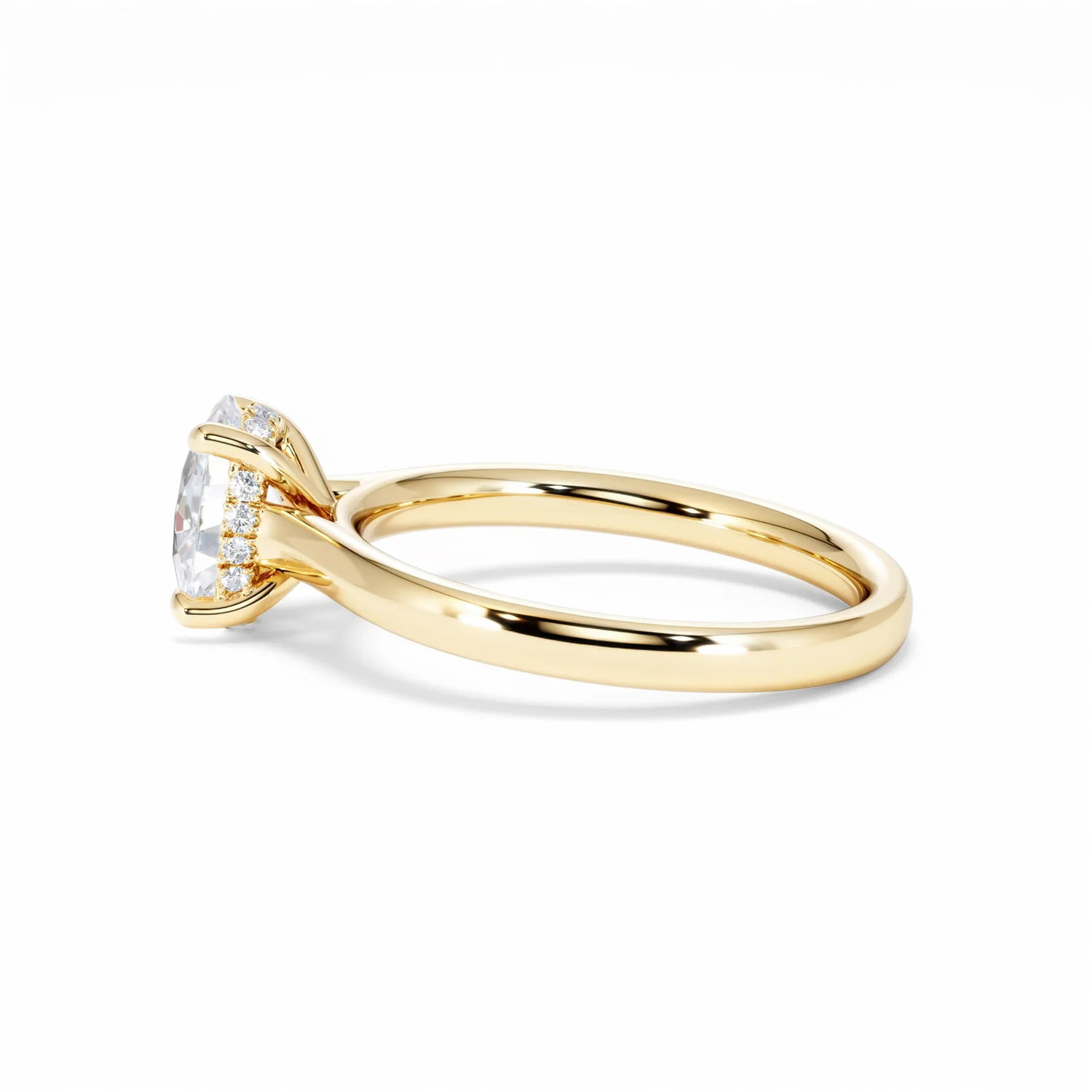 Amora Oval 1.00ct Hidden Halo Diamond Engagement Ring G/VS1 Set in 18K Gold - Image 68