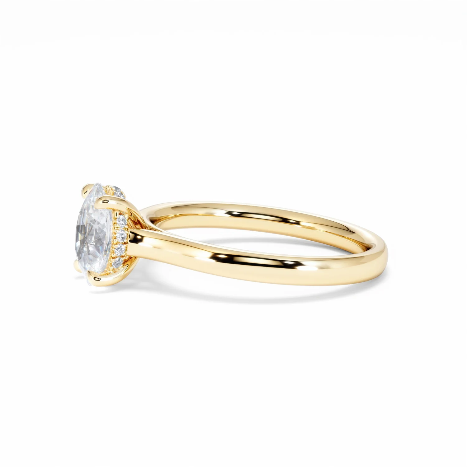 Amora Oval 1.00ct Hidden Halo Diamond Engagement Ring G/VS1 Set in 18K Gold - Image 74