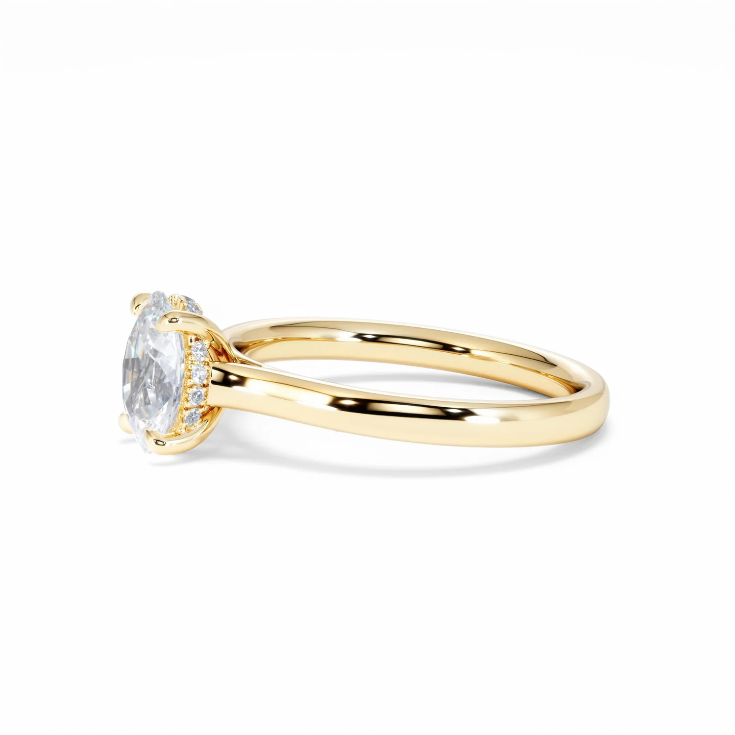 Amora Oval 1.00ct Hidden Halo Diamond Engagement Ring G/VS1 Set in 18K Gold - Image 75