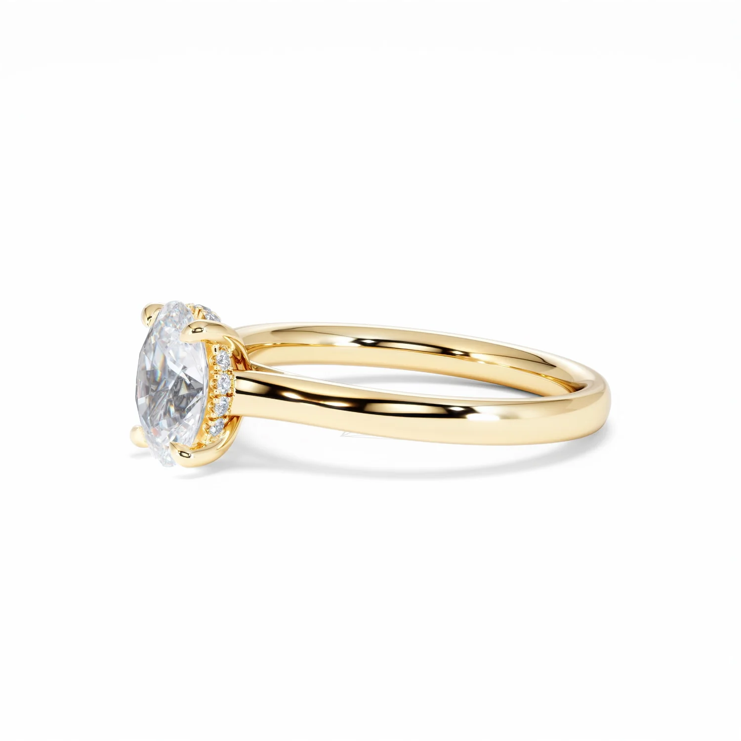 Amora Oval 1.00ct Hidden Halo Diamond Engagement Ring G/VS1 Set in 18K Gold - Image 77