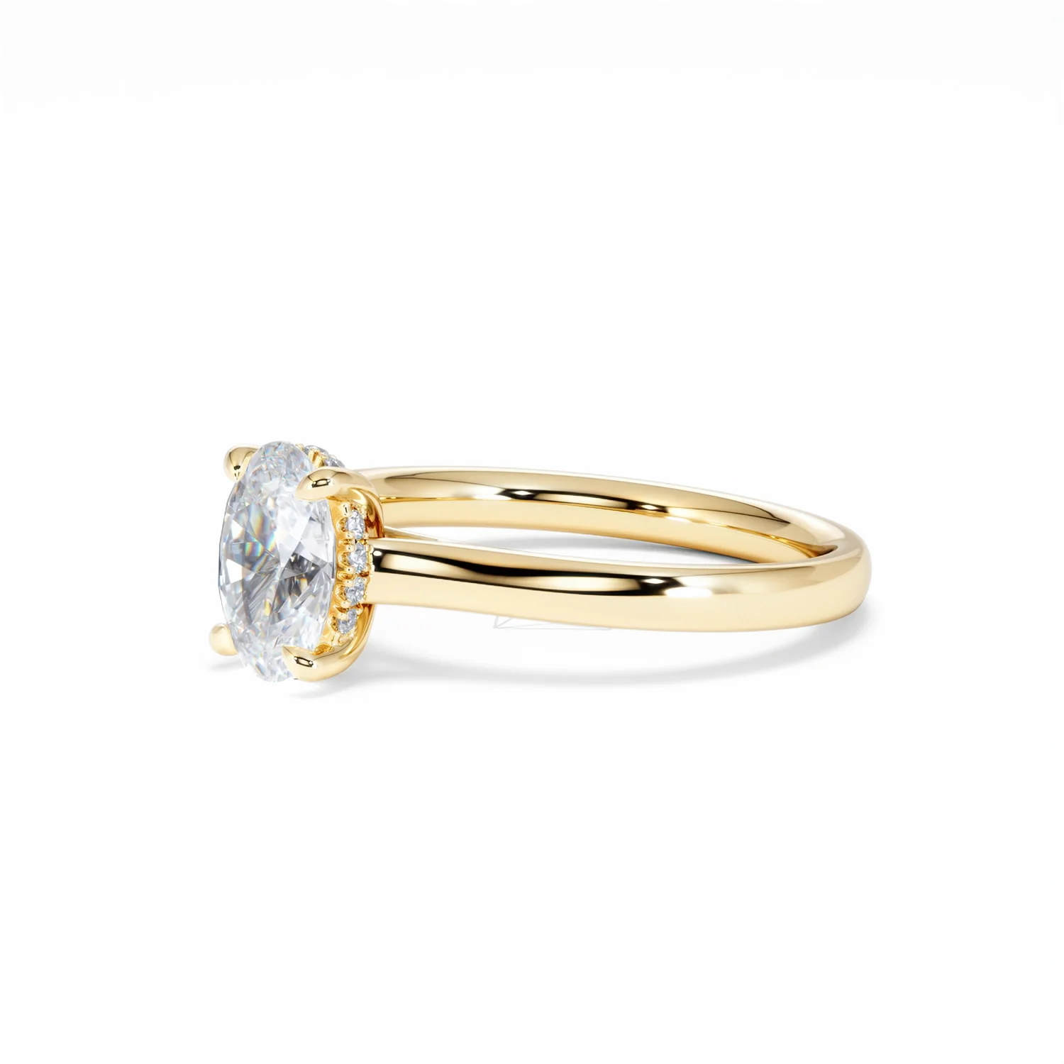 Amora Oval 1.00ct Hidden Halo Diamond Engagement Ring G/VS1 Set in 18K Gold - Image 79