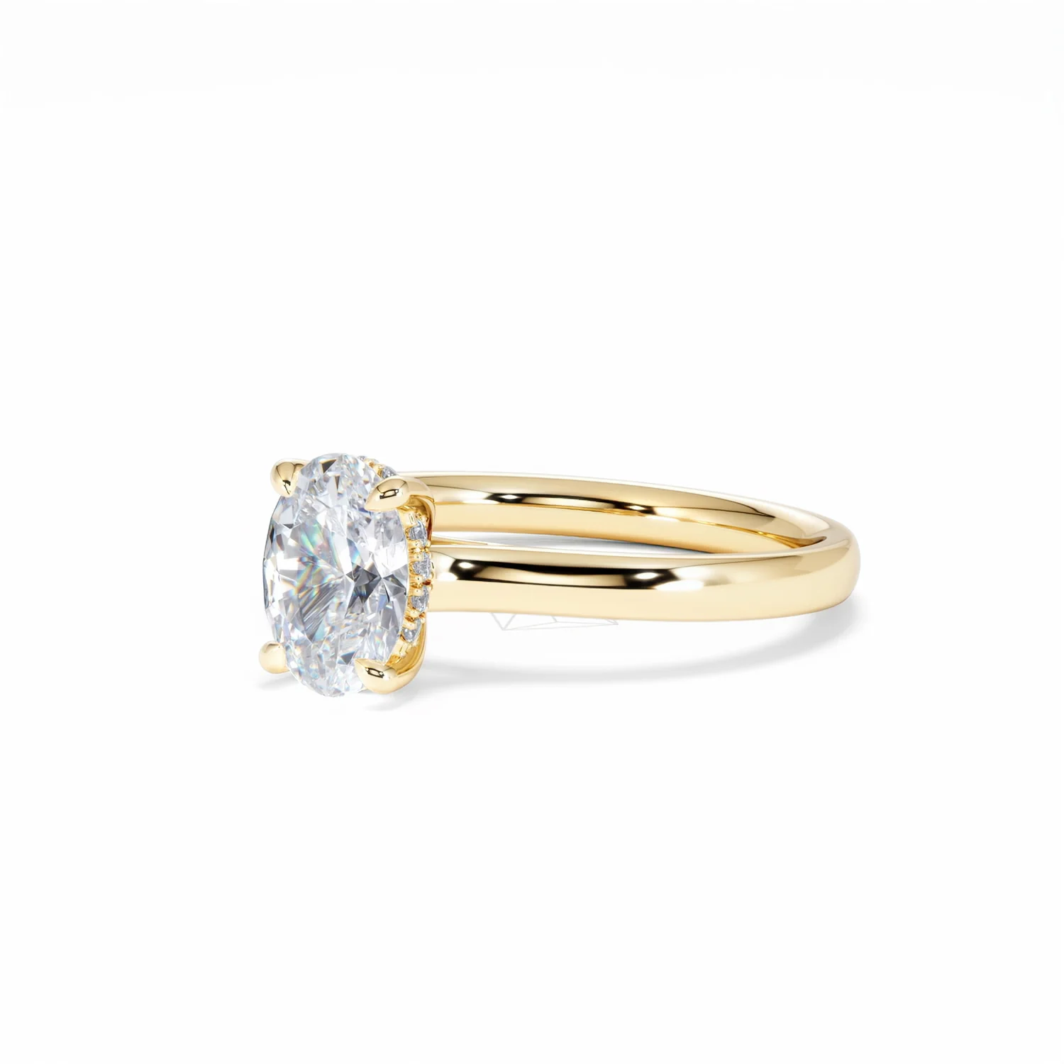 Amora Oval 1.00ct Hidden Halo Diamond Engagement Ring G/VS1 Set in 18K Gold - Image 82