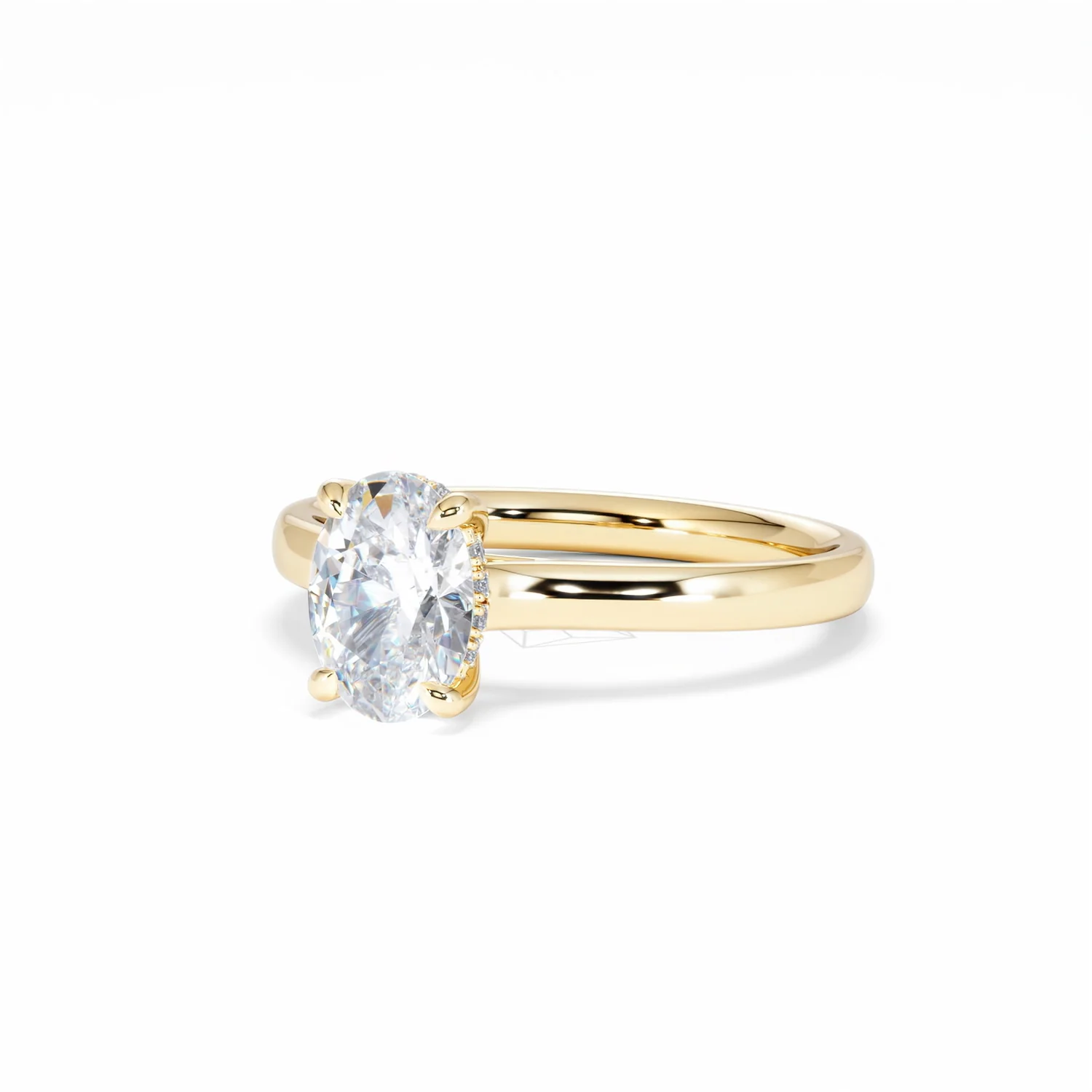 Amora Oval 1.00ct Hidden Halo Diamond Engagement Ring G/VS1 Set in 18K Gold - Image 84