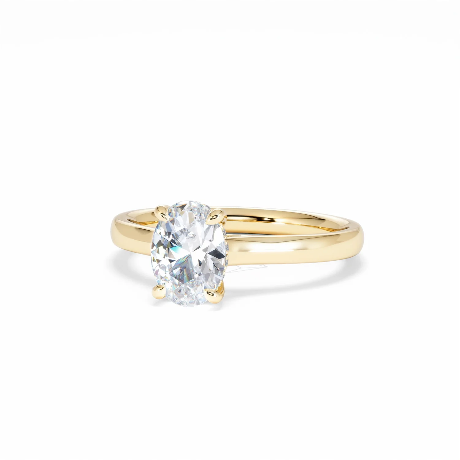 Amora Oval 1.00ct Hidden Halo Diamond Engagement Ring G/VS1 Set in 18K Gold - Image 86