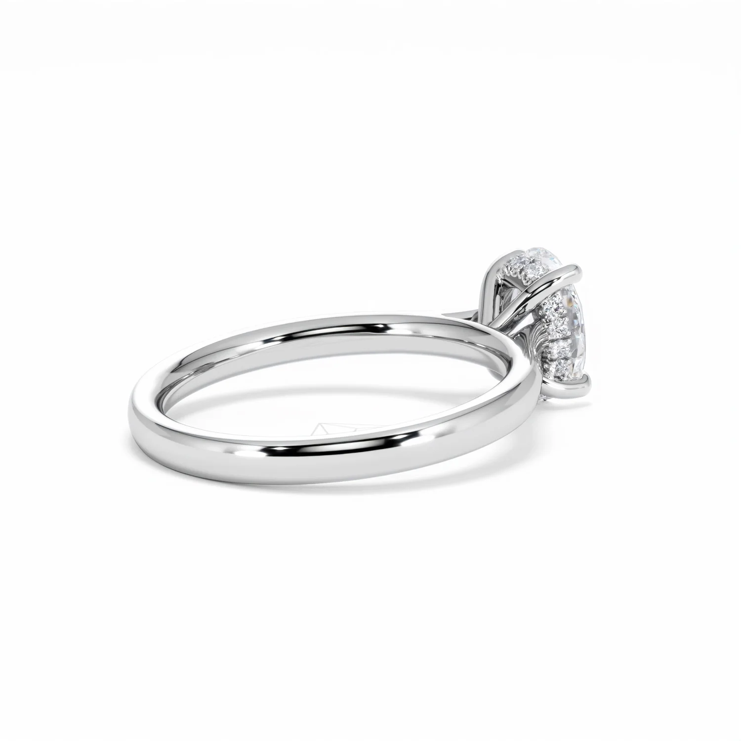 Amora Oval 1.00ct Hidden Halo Diamond Engagement Ring G/VS1 Set in 18K White Gold - Image 38