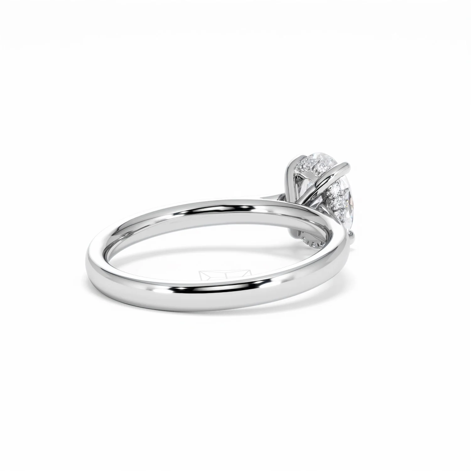 Amora Oval 1.00ct Hidden Halo Diamond Engagement Ring G/VS1 Set in 18K White Gold - Image 41