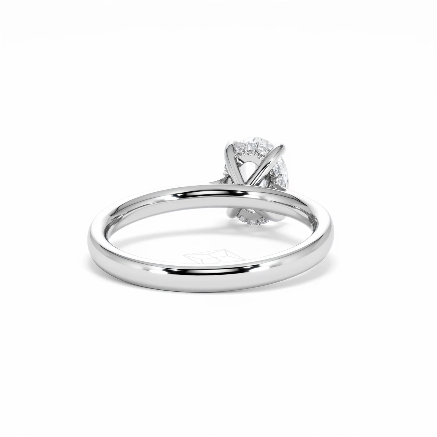 Amora Oval 1.00ct Hidden Halo Diamond Engagement Ring G/VS1 Set in 18K White Gold - Image 46
